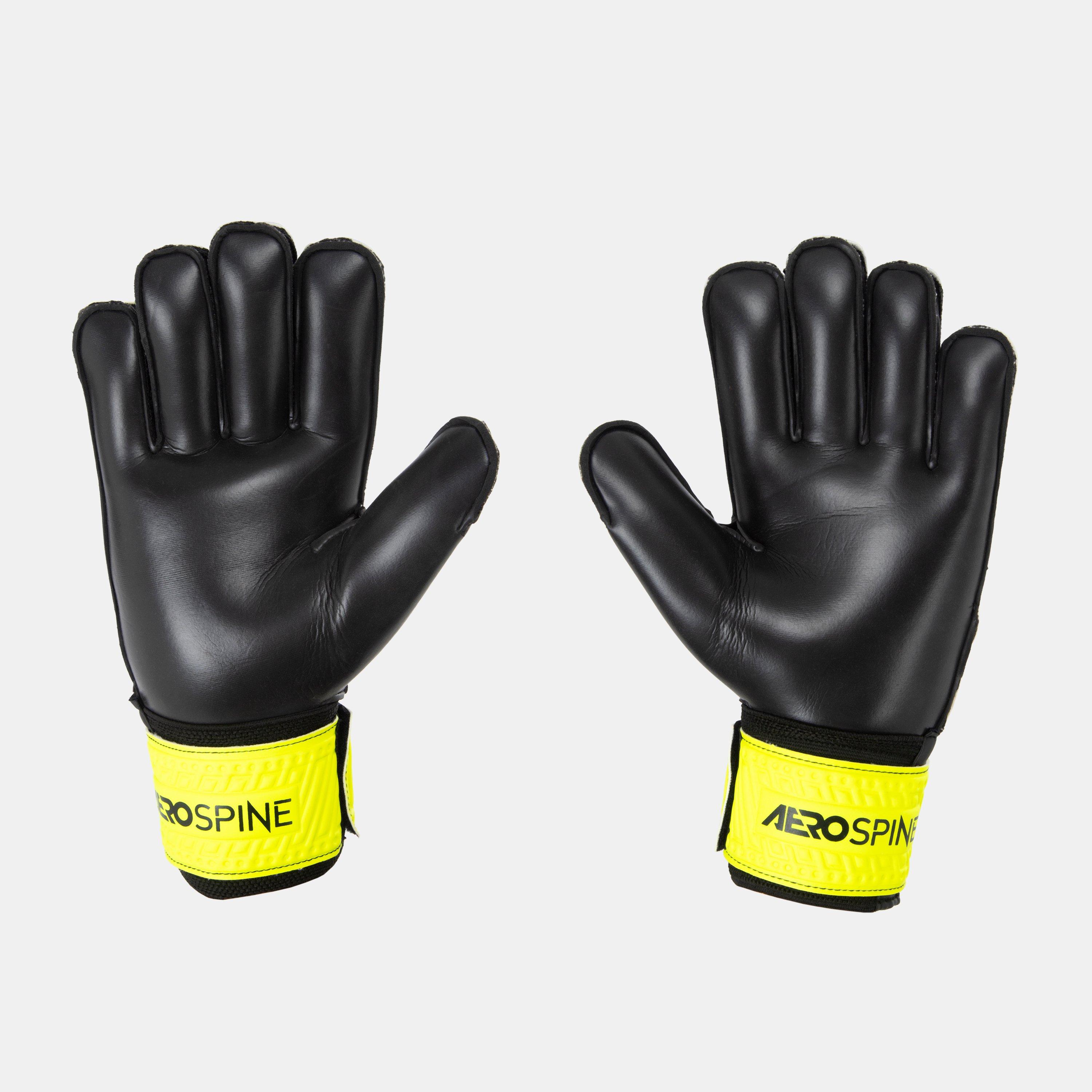 Black/Yellow - Sondico - AeroSpine Goalkeeper Gloves Juniors - 9