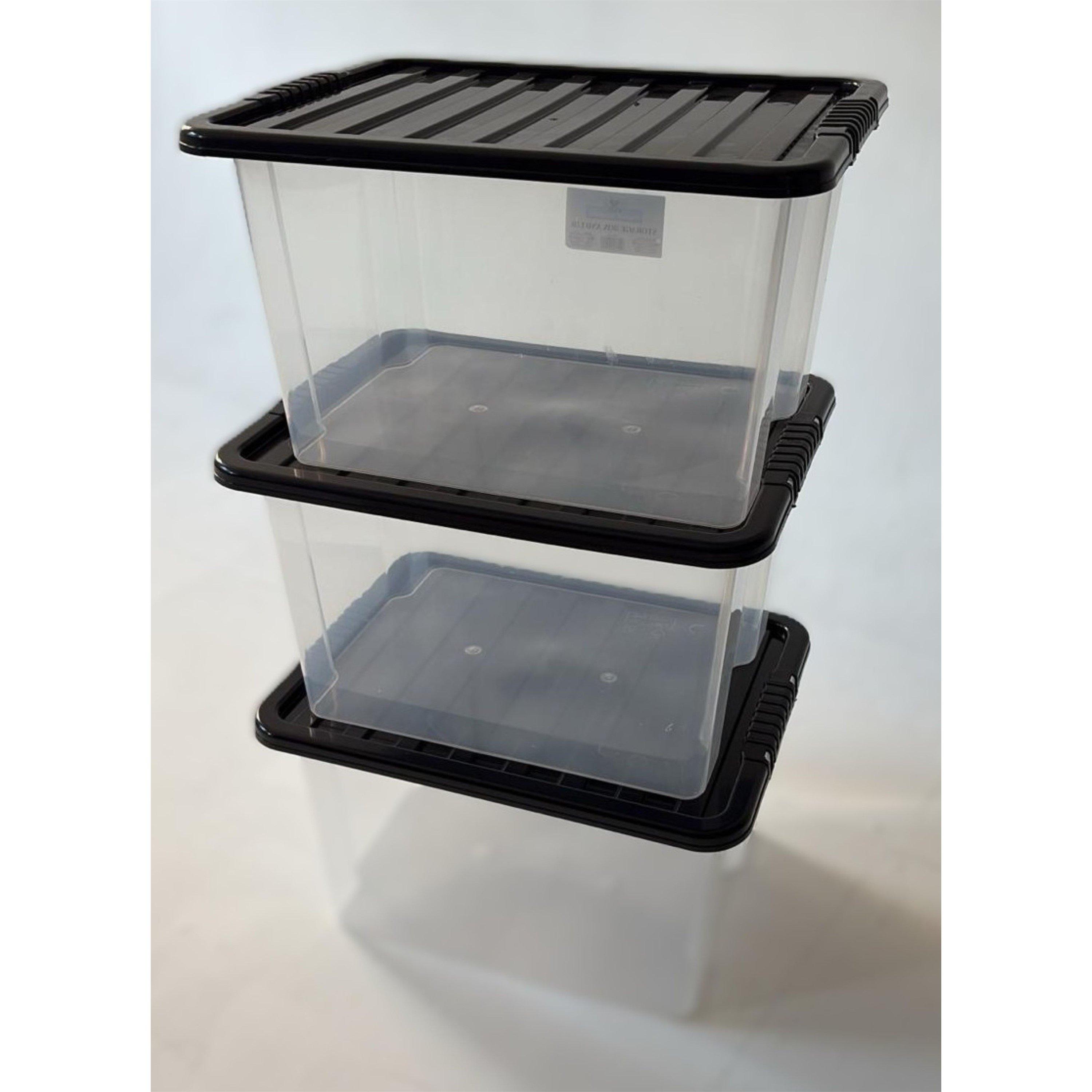 Clear - TML Housewares - TML Set of 3 30 Litre Plastic Storage with Lids - 3