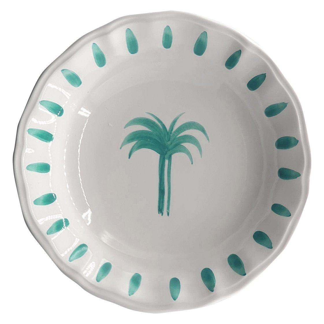 Les Ottomans Ceramic Palms Bowl - Turquoise