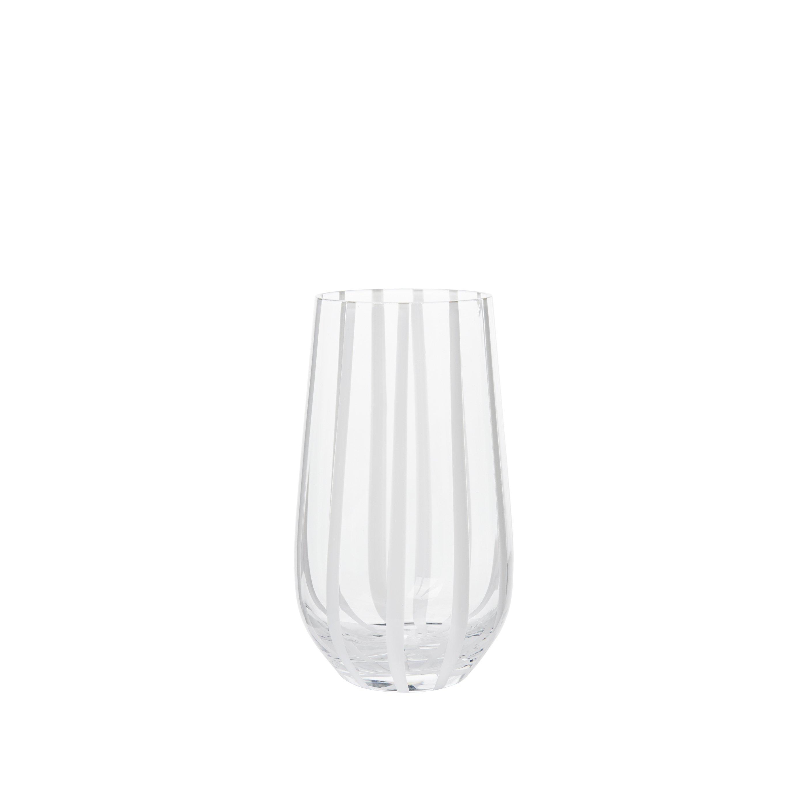 Clear - Broste Copenhagen - Stripe Tumbler - Set of 4 - 1