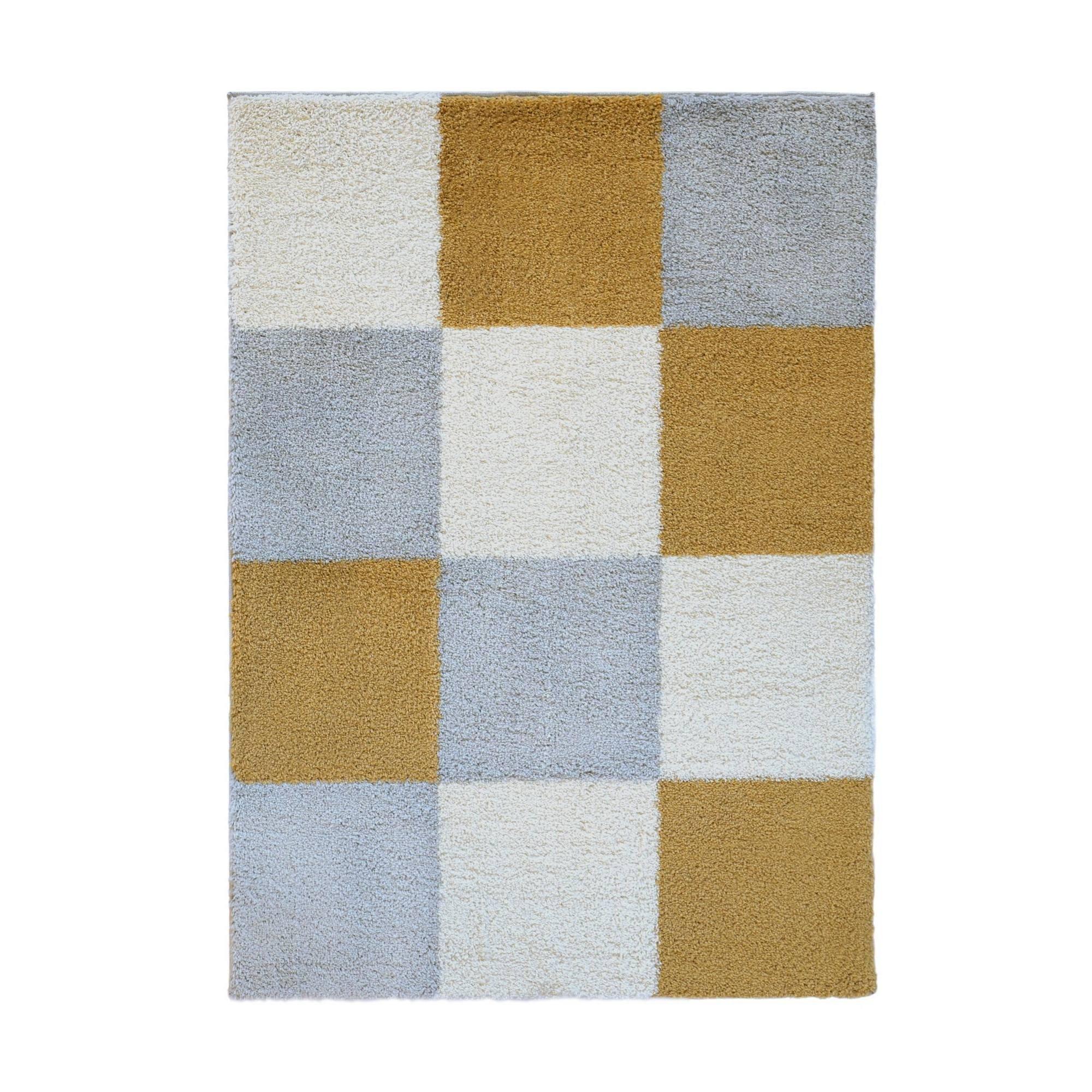 Ochre - Homemaker - Snug Blocks Shaggy Rug - 4