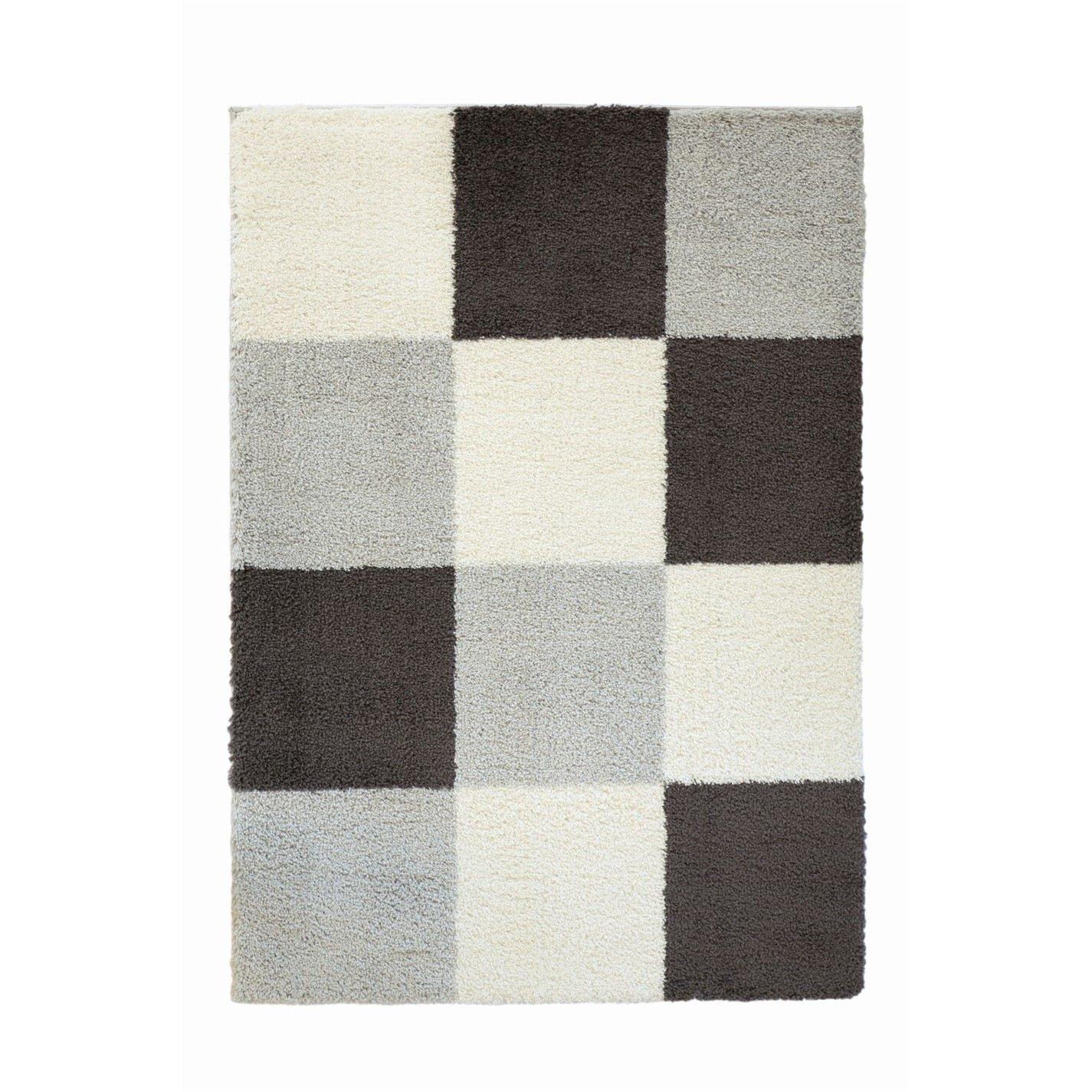 Grey - Homemaker - Snug Blocks Shaggy Rug - 2