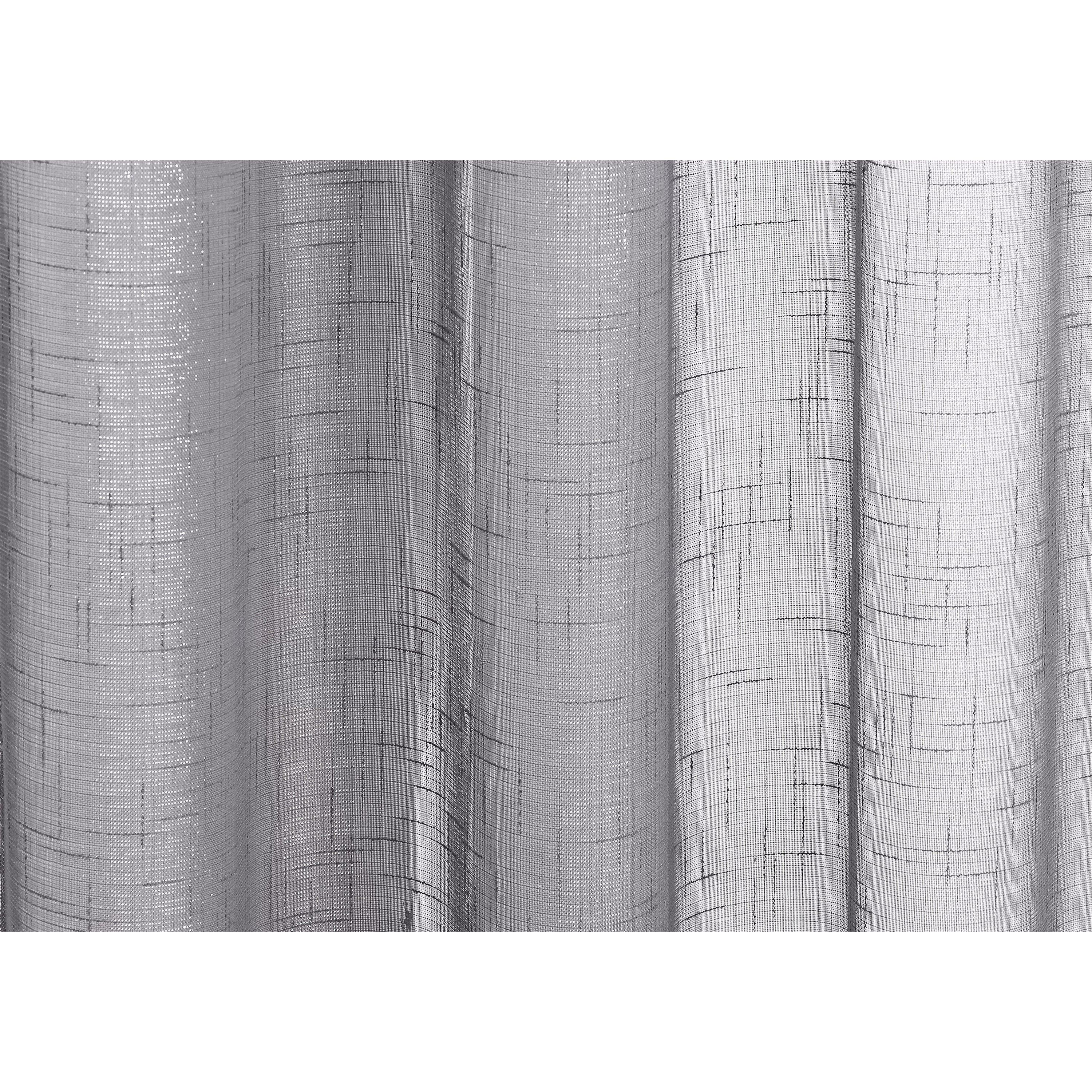 Grey - Tyrone Textiles - Marrakesh Sheer Metallic Eyelet Panel - 3