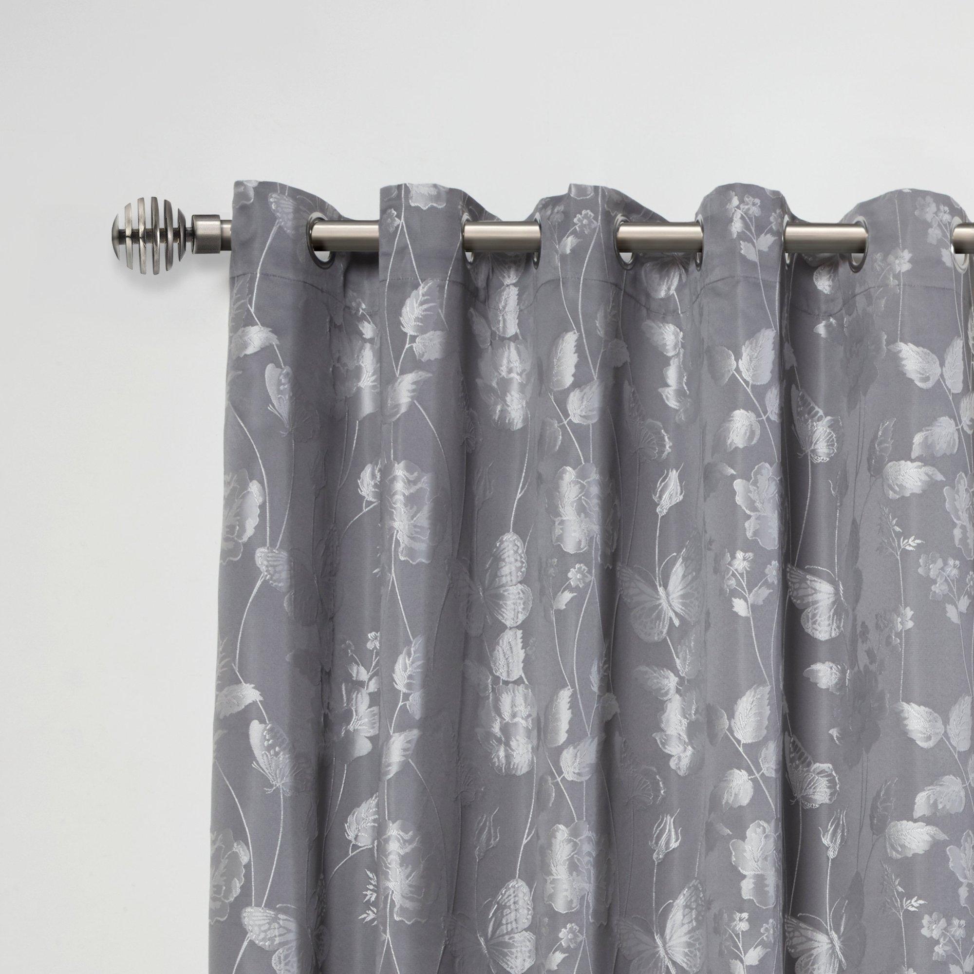 Black Nickel - Emma Barclay - Metal Sliced -Extendable Curtain Pole with finials