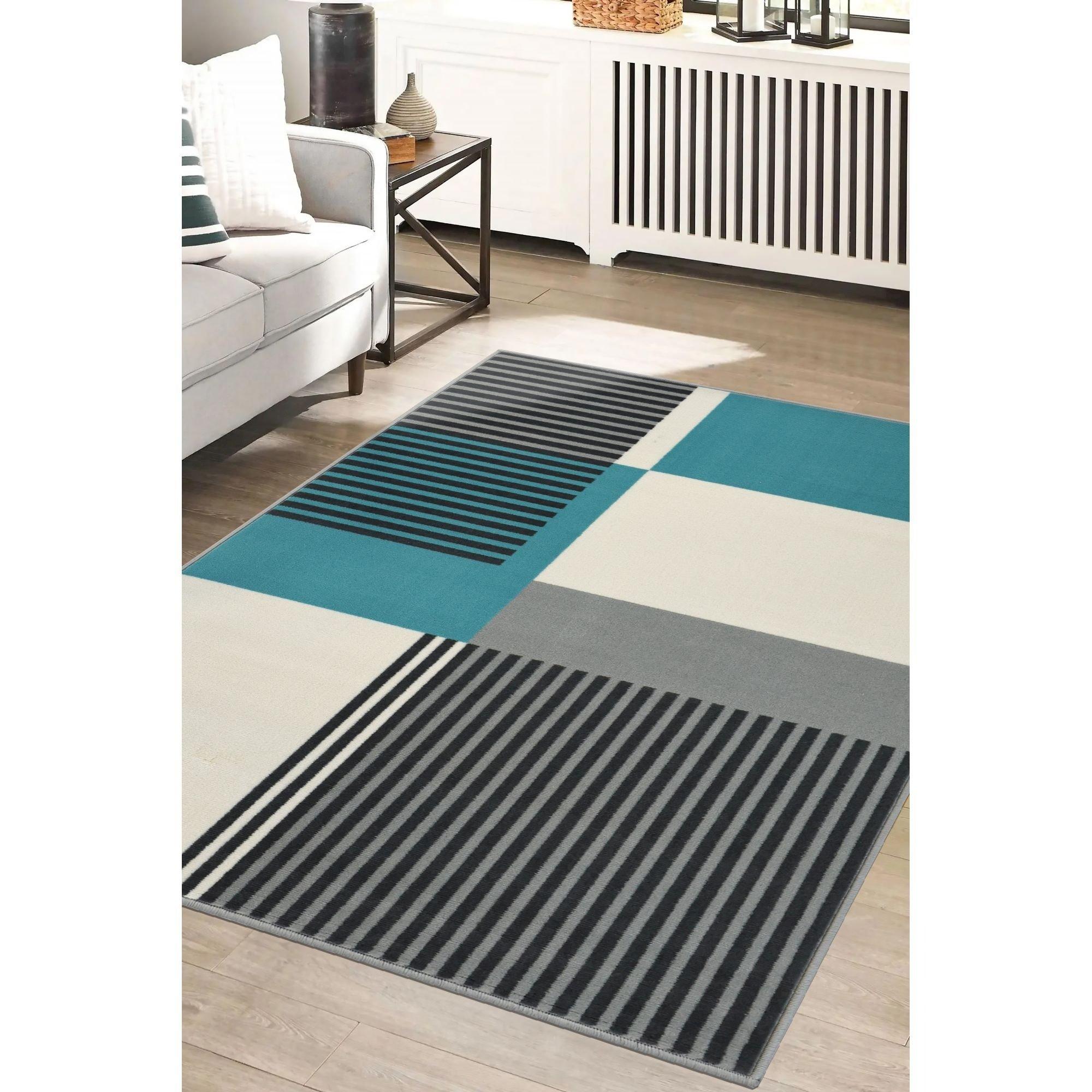 Homemaker  Maestro Barcode Rug - Teal - 160x230cm