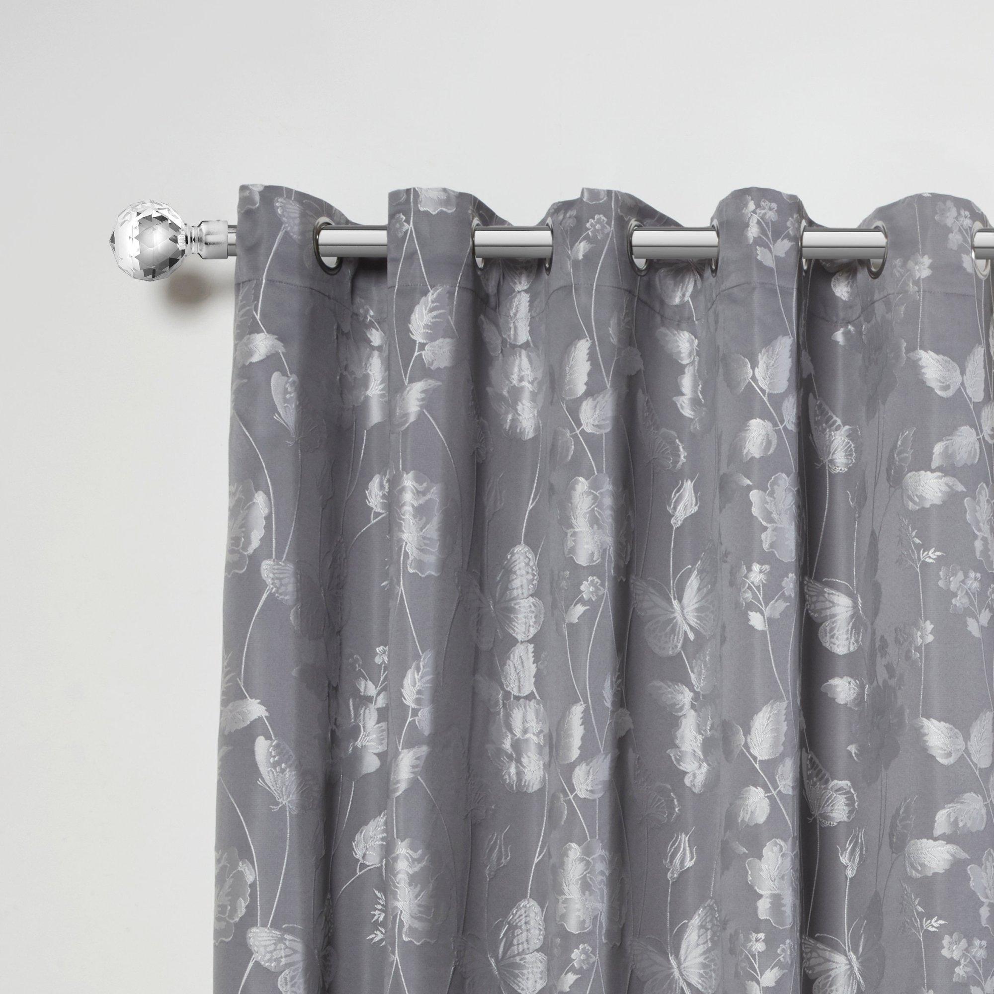 Crystal -Extendable Curtain Pole with finials