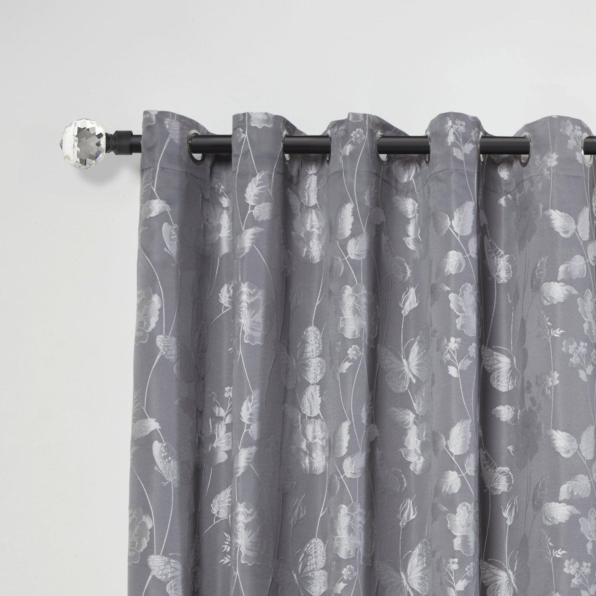 Crystal -Extendable Curtain Pole with finials
