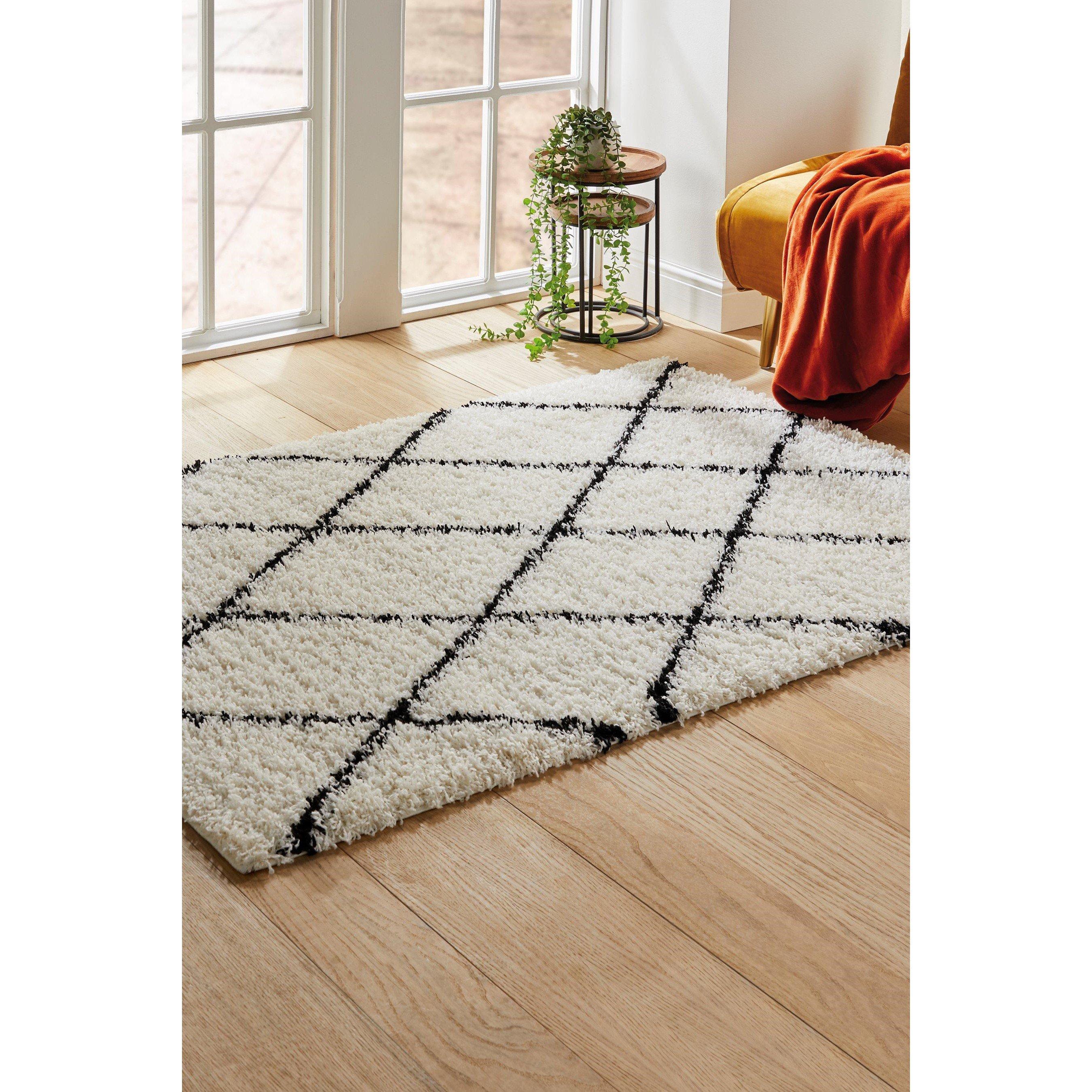 White - Homelife - Croston Shaggy 120x170 Wh