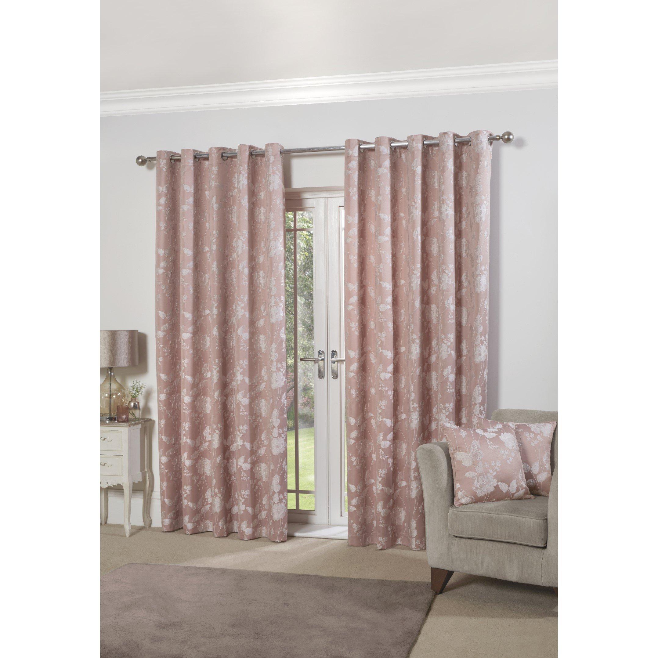 Butterfly Meadow - Lined Eyelet Jacquard Curtains