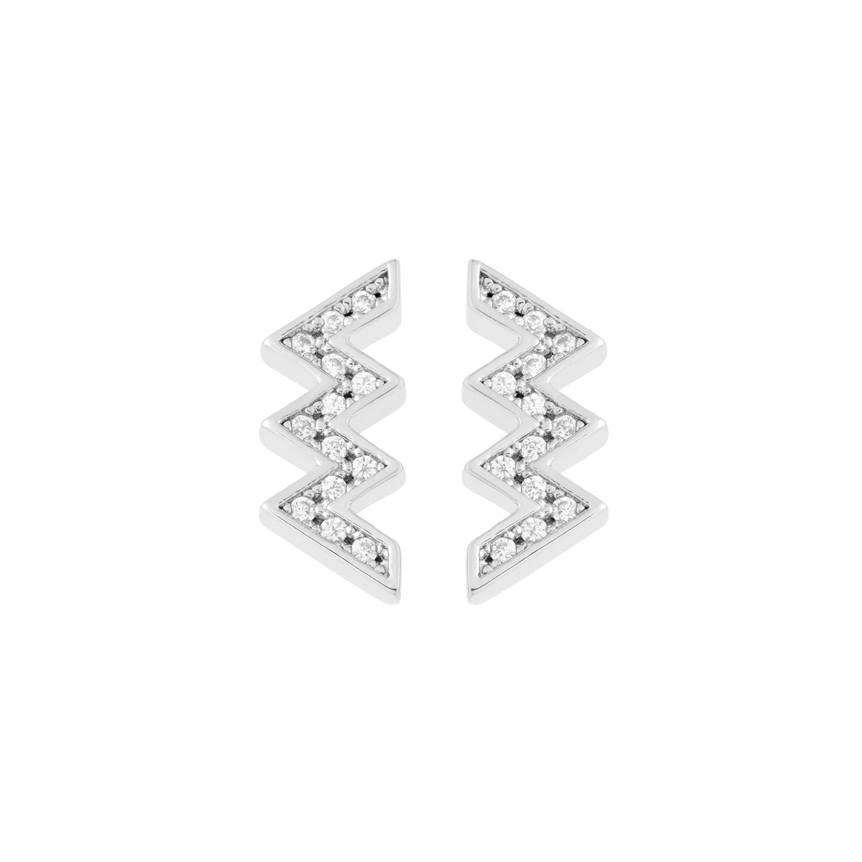 Slvr T/C Cry - All We Are - Logo Stud Earrings - 1