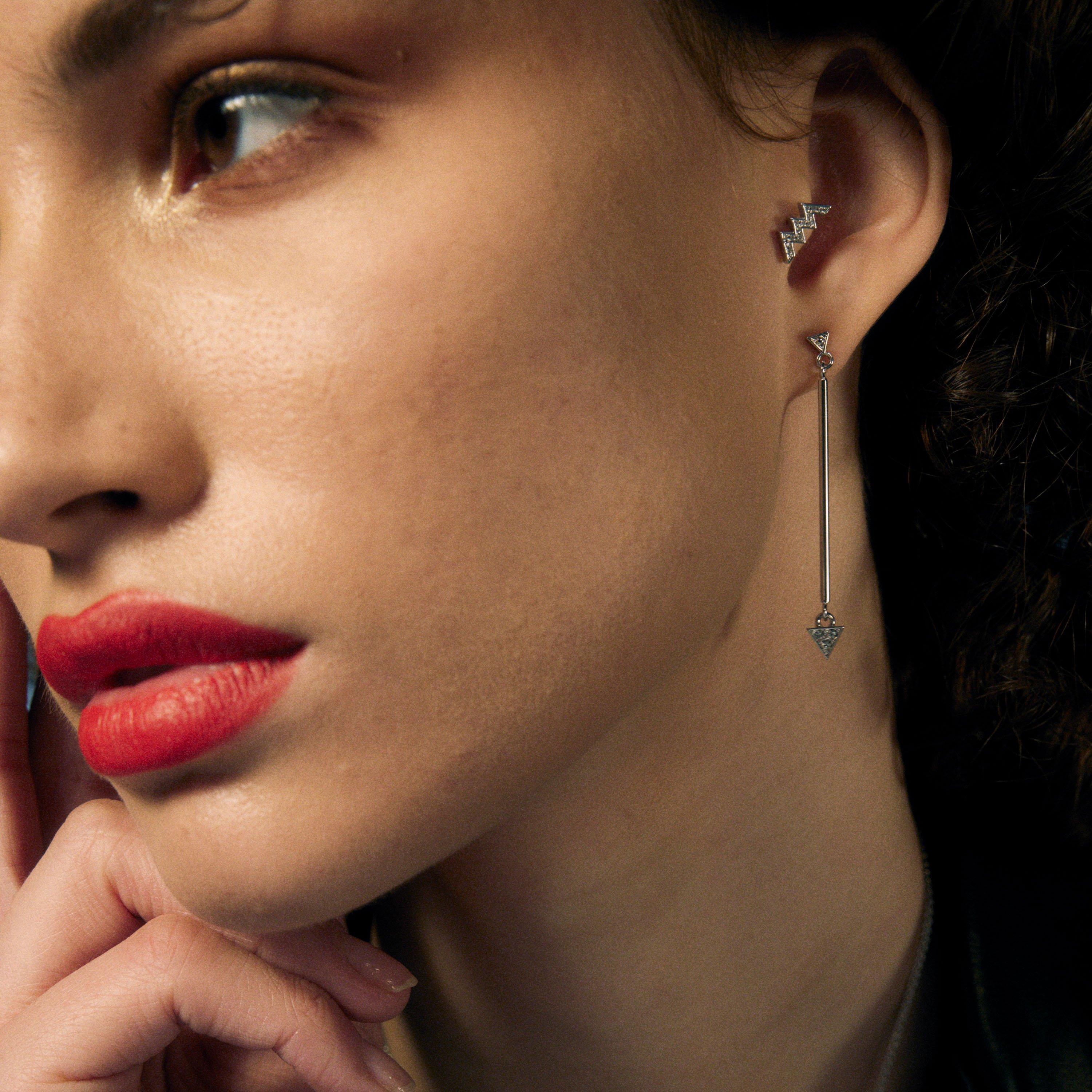 Slvr T/C Cry - All We Are - Logo Stud Earrings - 2