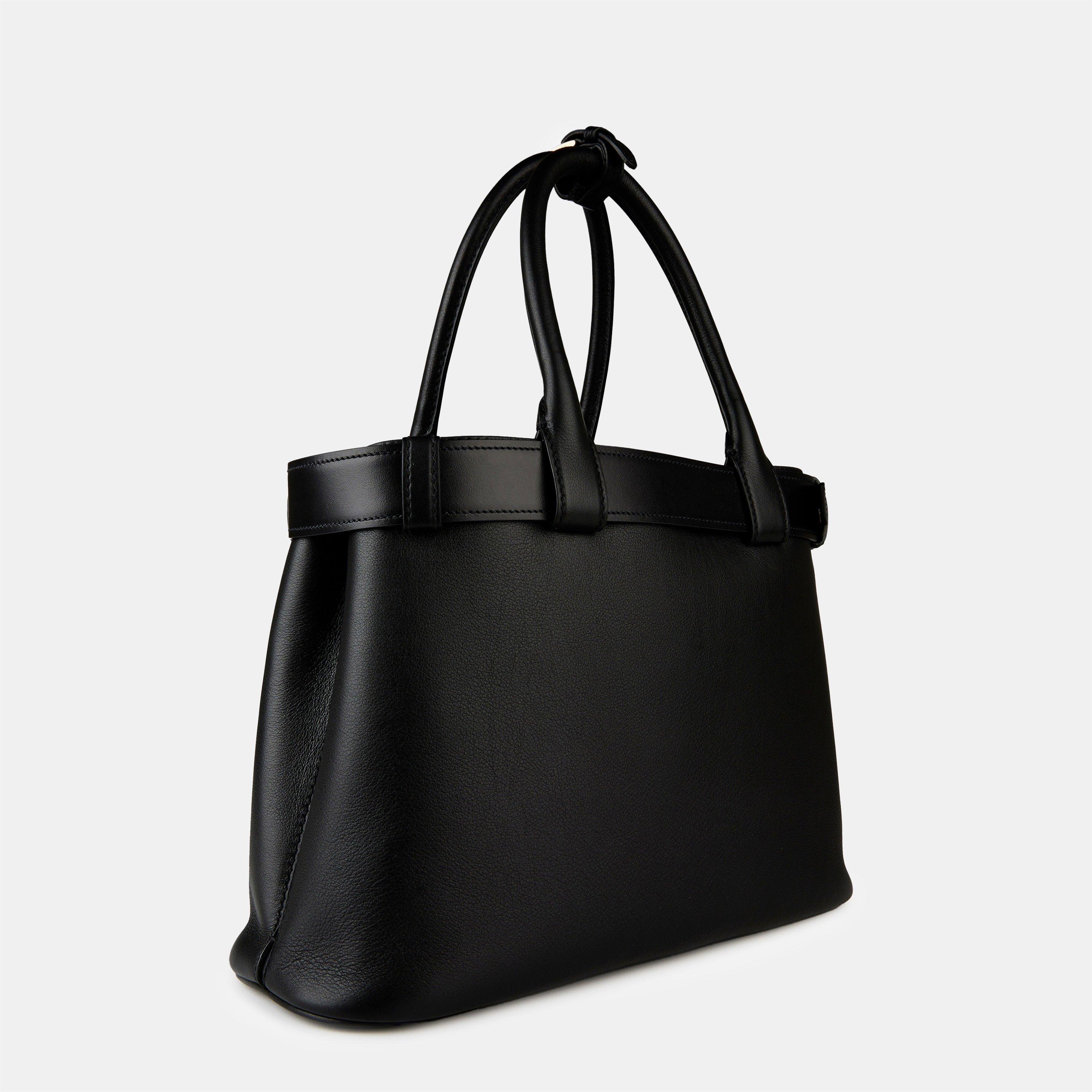 Black - Prada - Buckle Medium Leather Handbag - 2