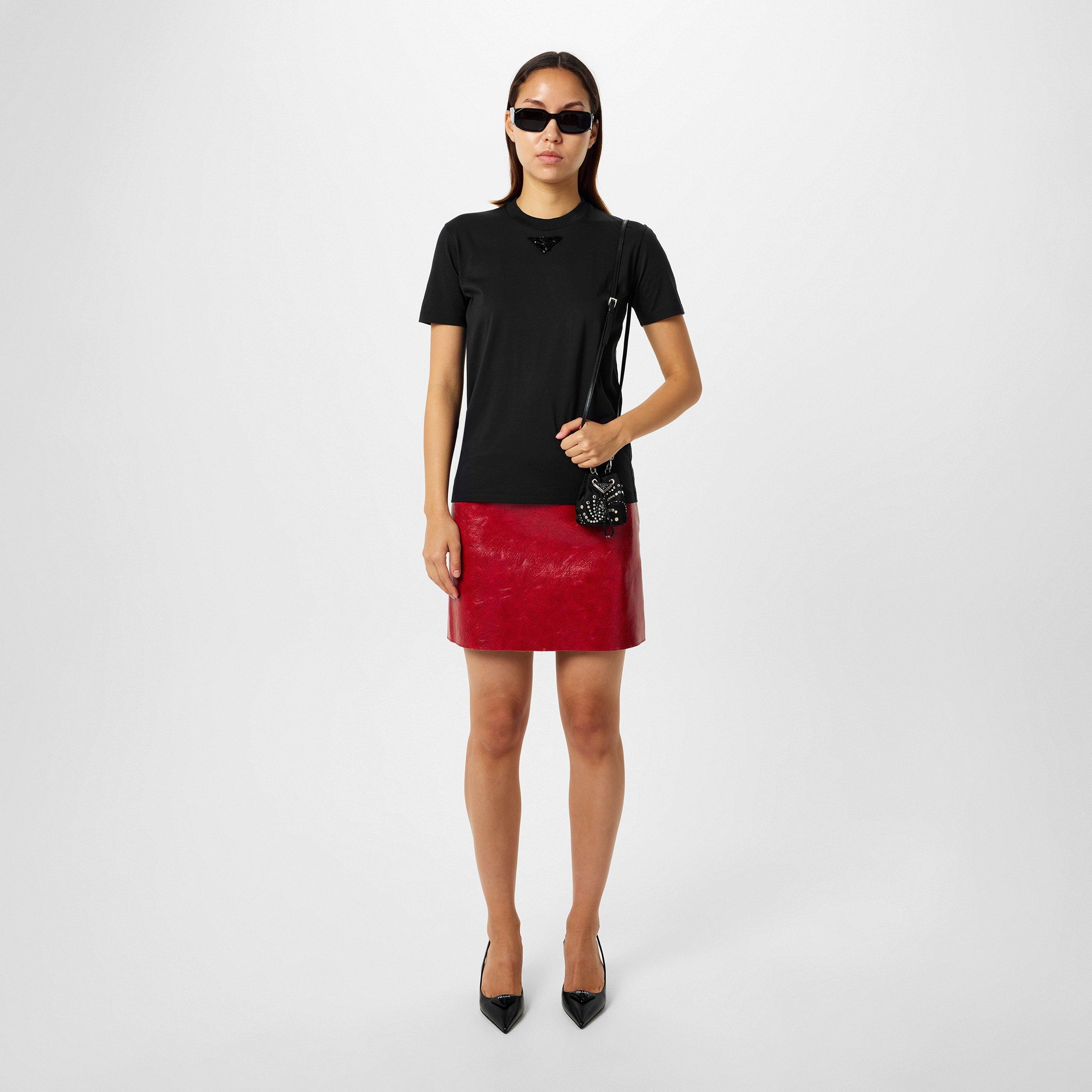 Black - Prada - Mini Embroidered Bucket Bag - 5