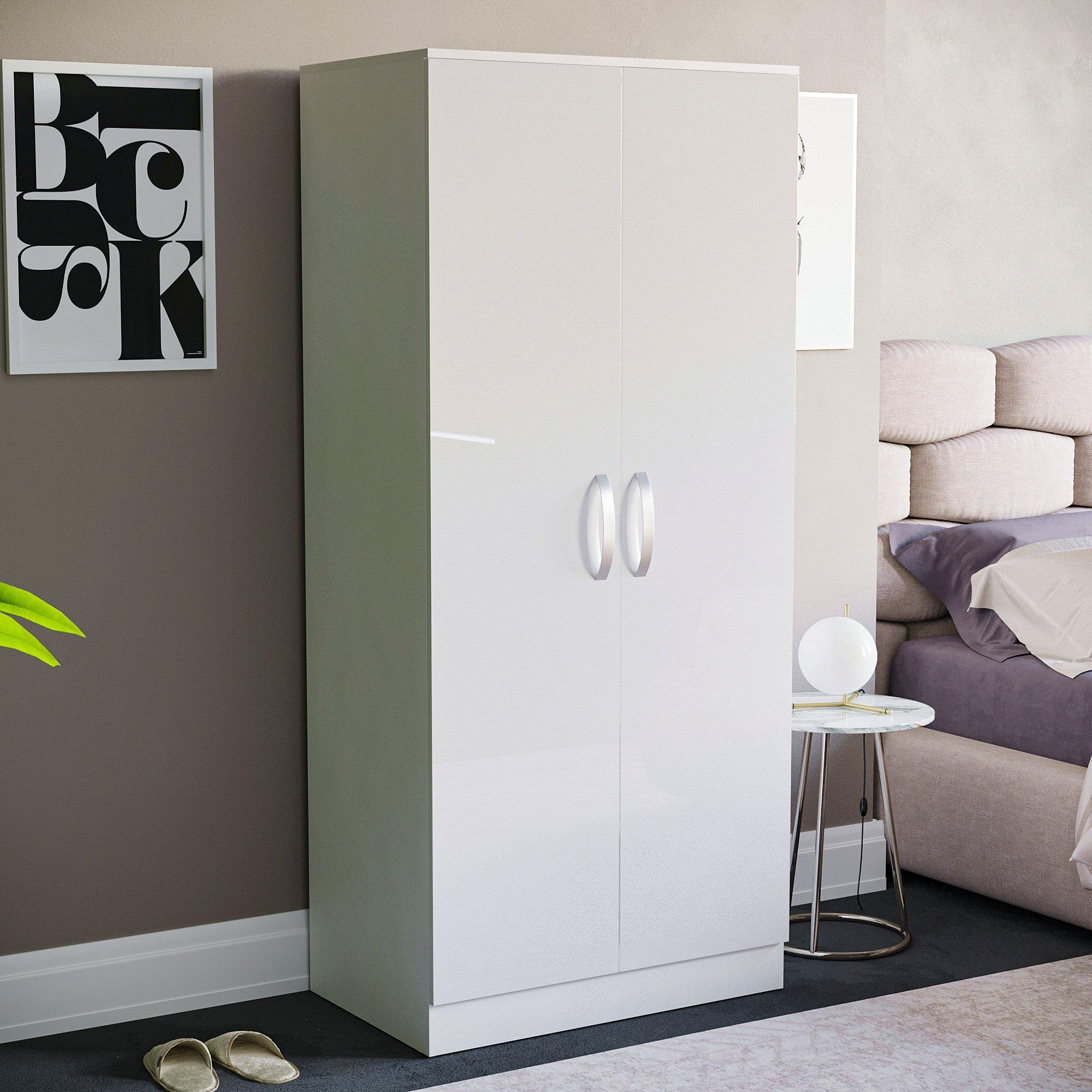 White - Lassic - Vida Designs Hulio 2 Door Wardrobe - 1