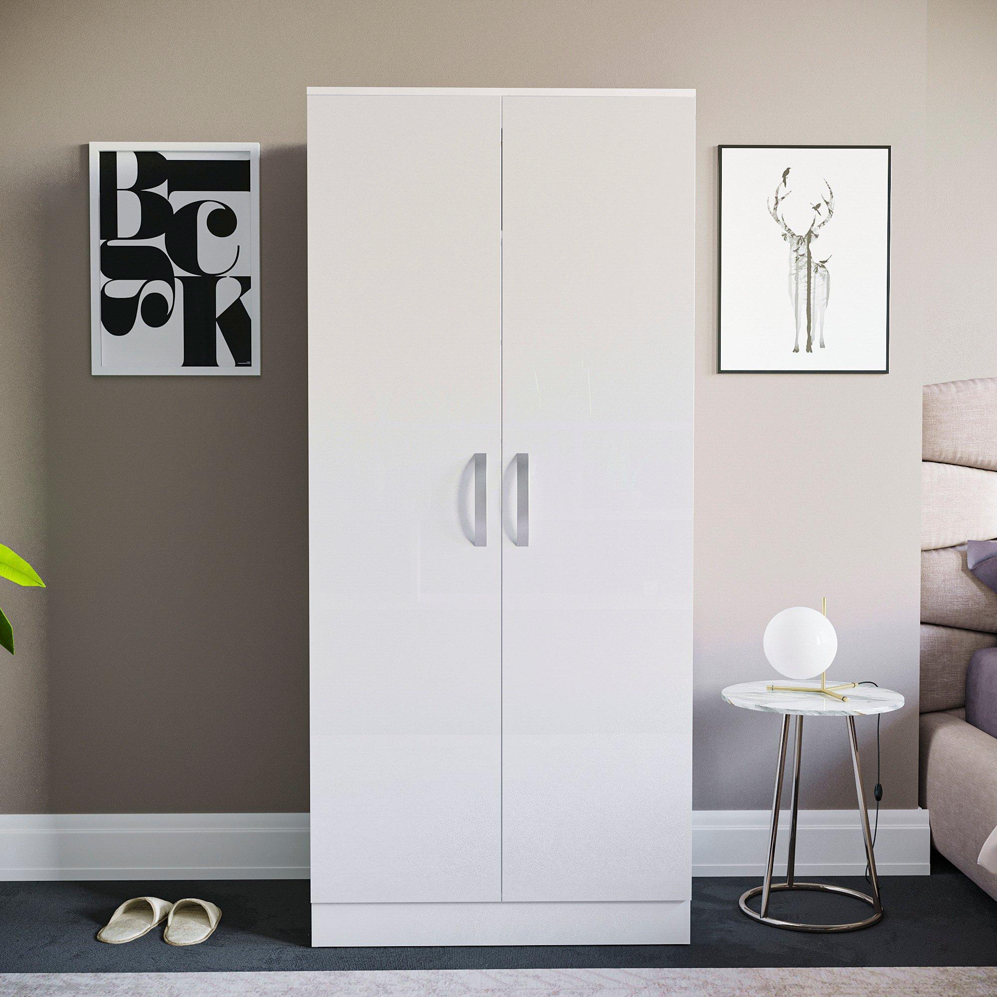 White - Lassic - Vida Designs Hulio 2 Door Wardrobe - 3