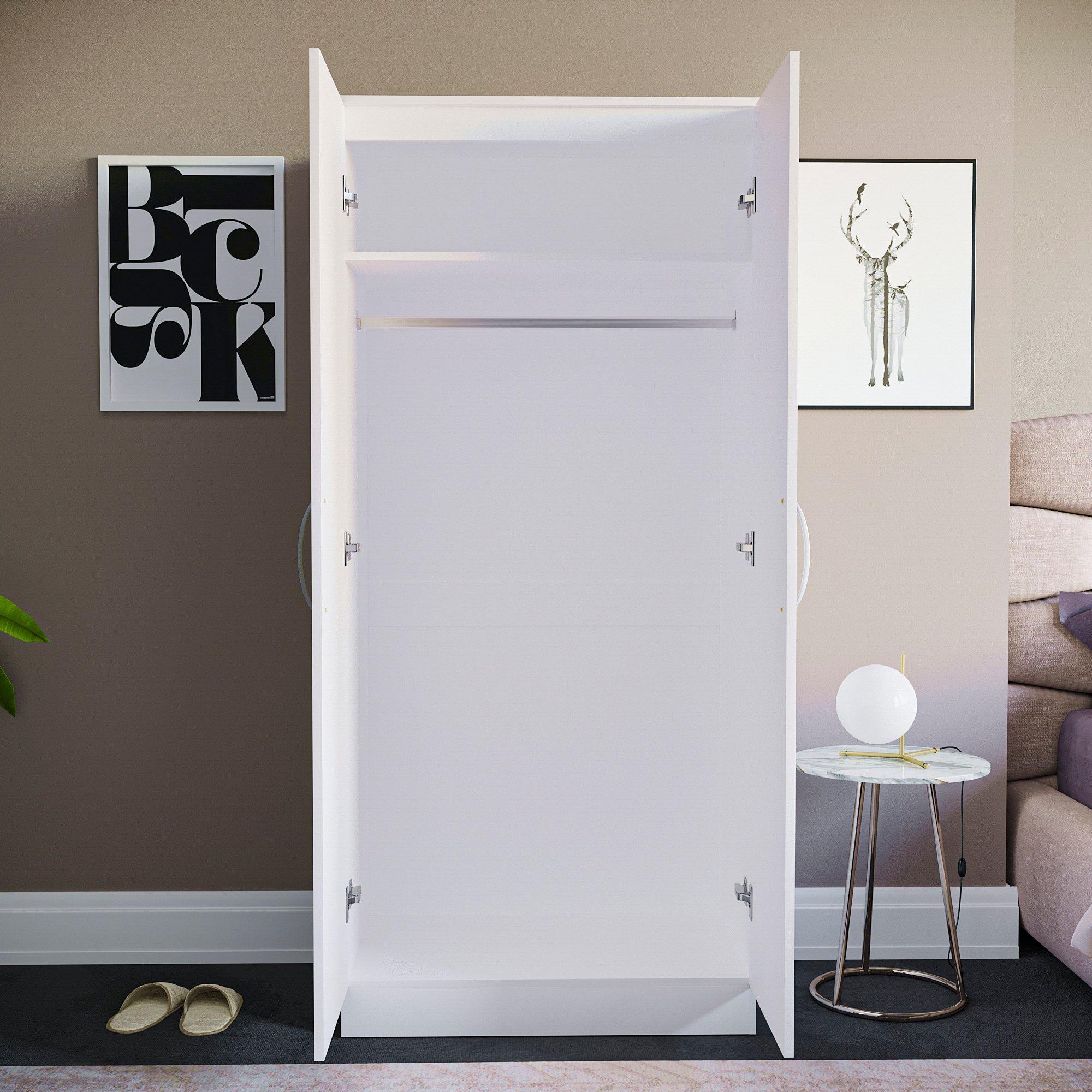 White - Lassic - Vida Designs Hulio 2 Door Wardrobe - 8