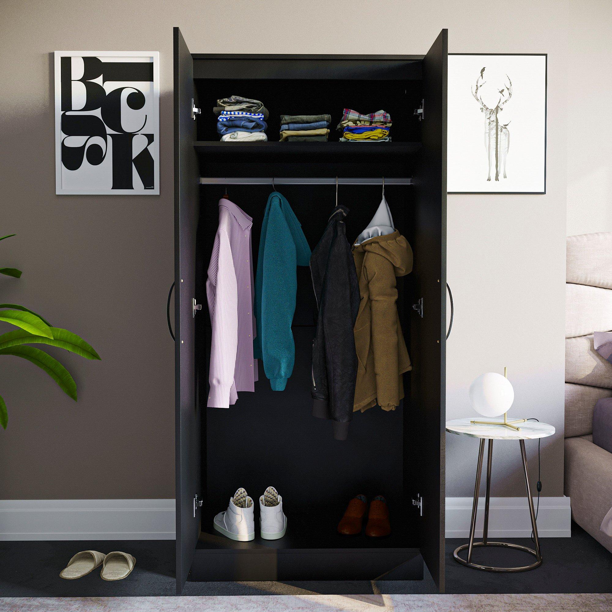 Black - Lassic - Vida Designs Hulio 2 Door Wardrobe - 9