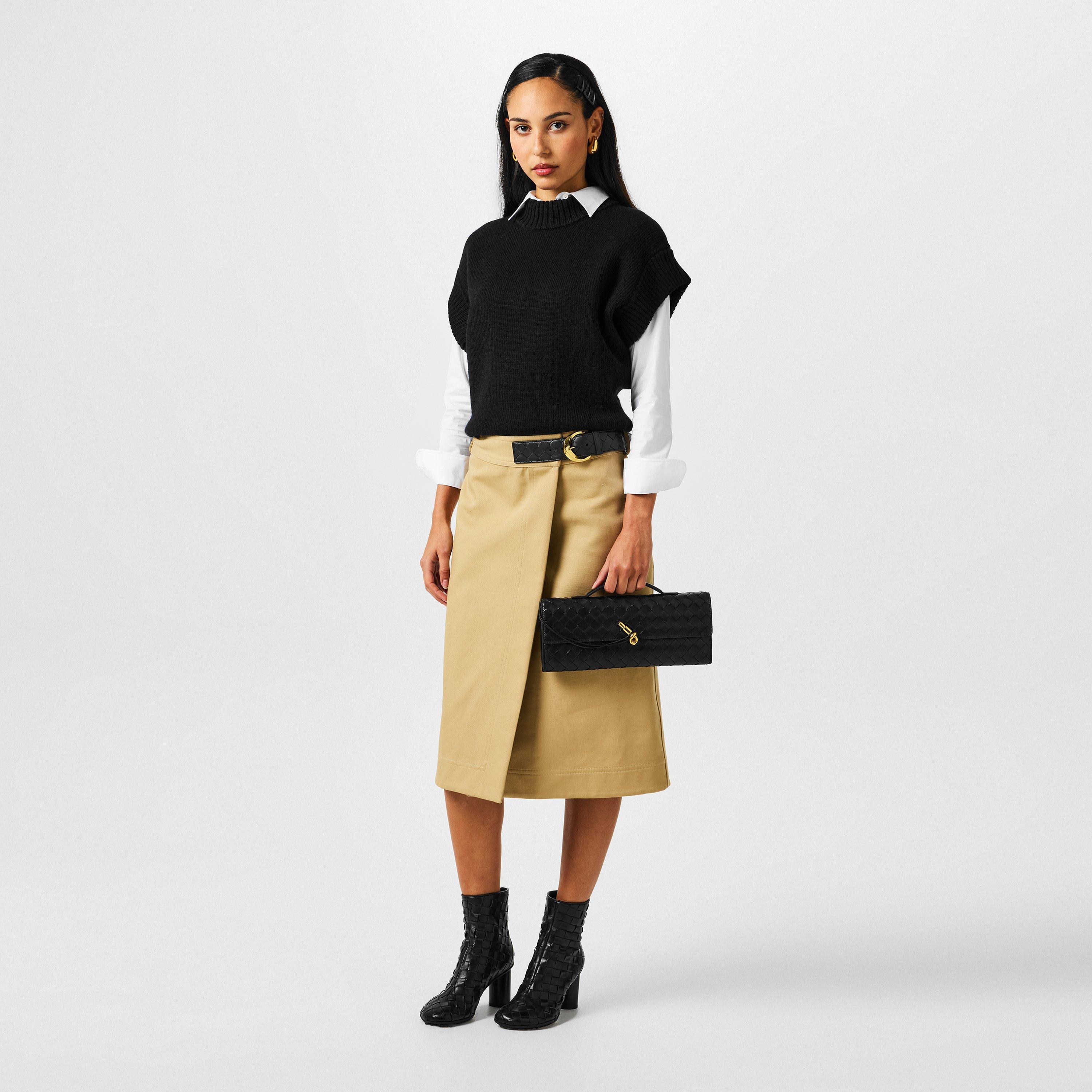 Black/Brass - Bottega Veneta - Andiamo Clutch - 6