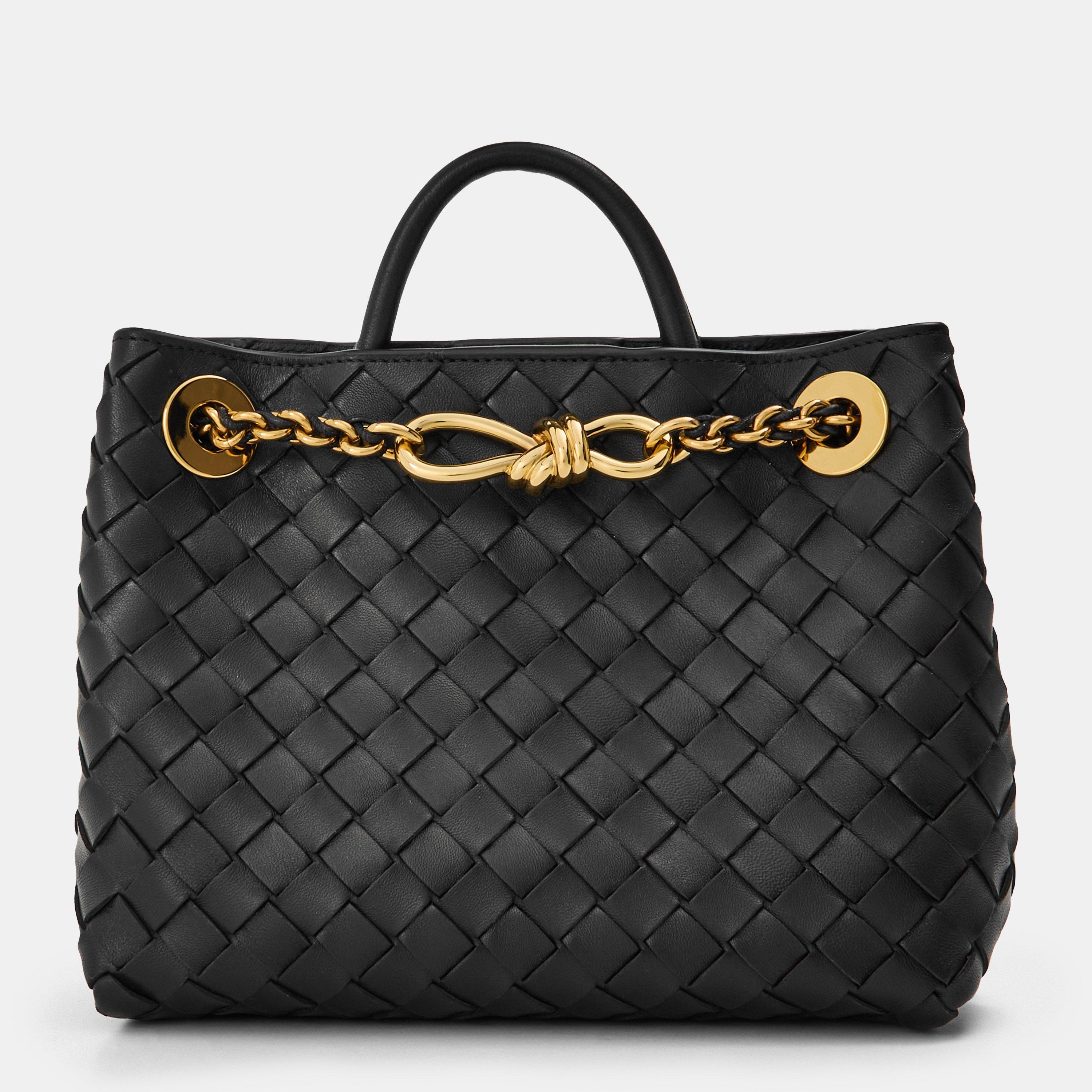 Black - Bottega Veneta - Small Andiamo With Chain - 1