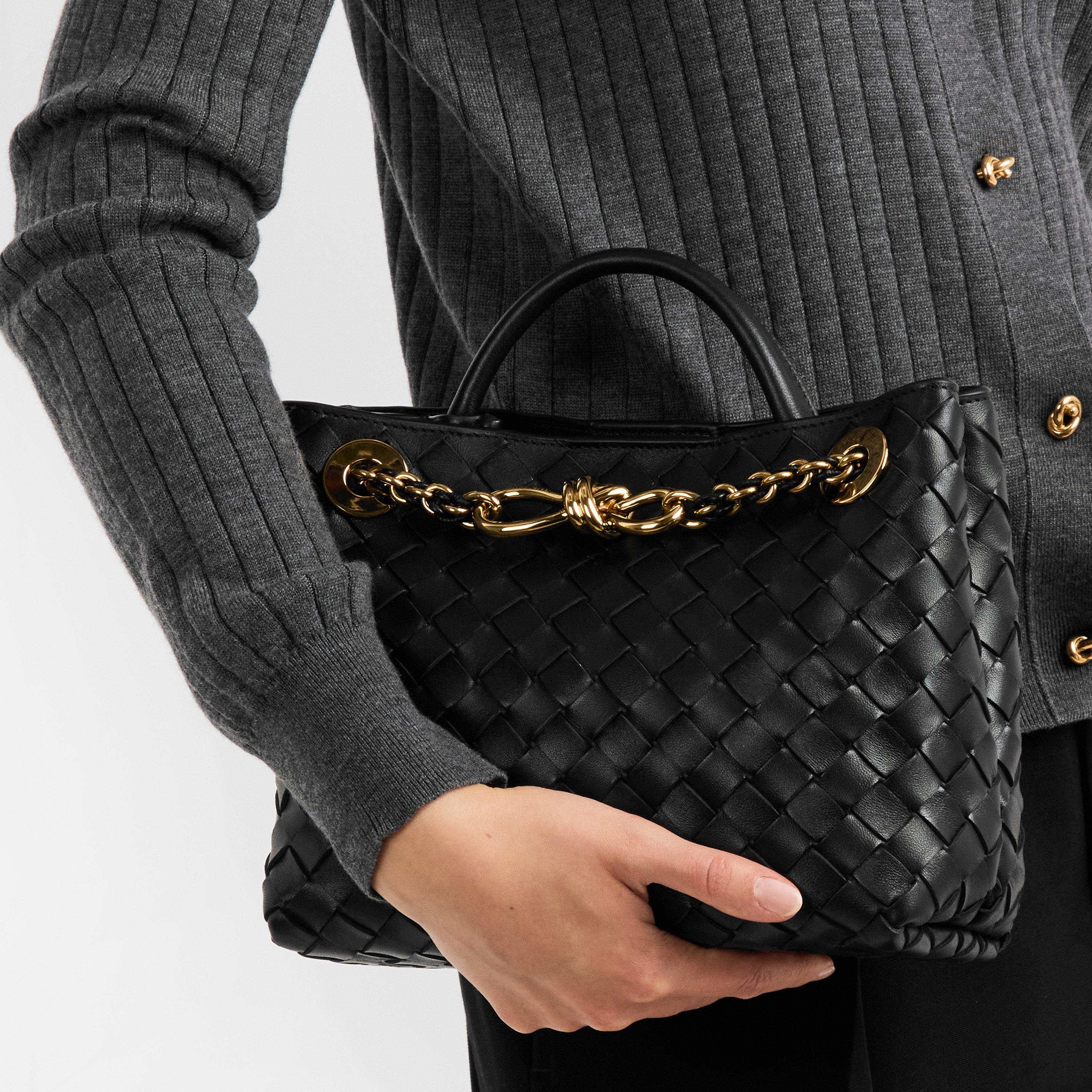 Black - Bottega Veneta - Small Andiamo With Chain - 3