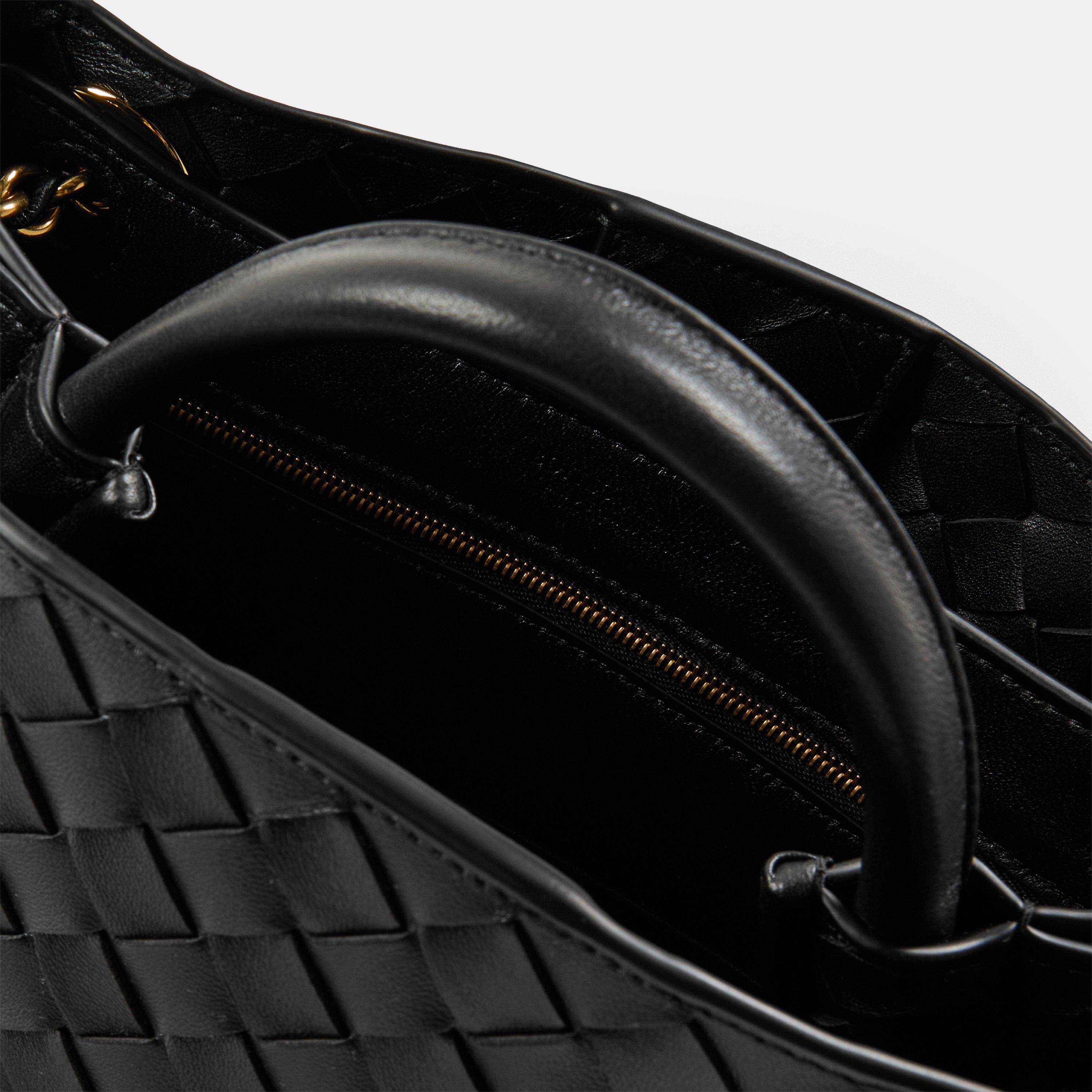 Black - Bottega Veneta - Small Andiamo With Chain - 5