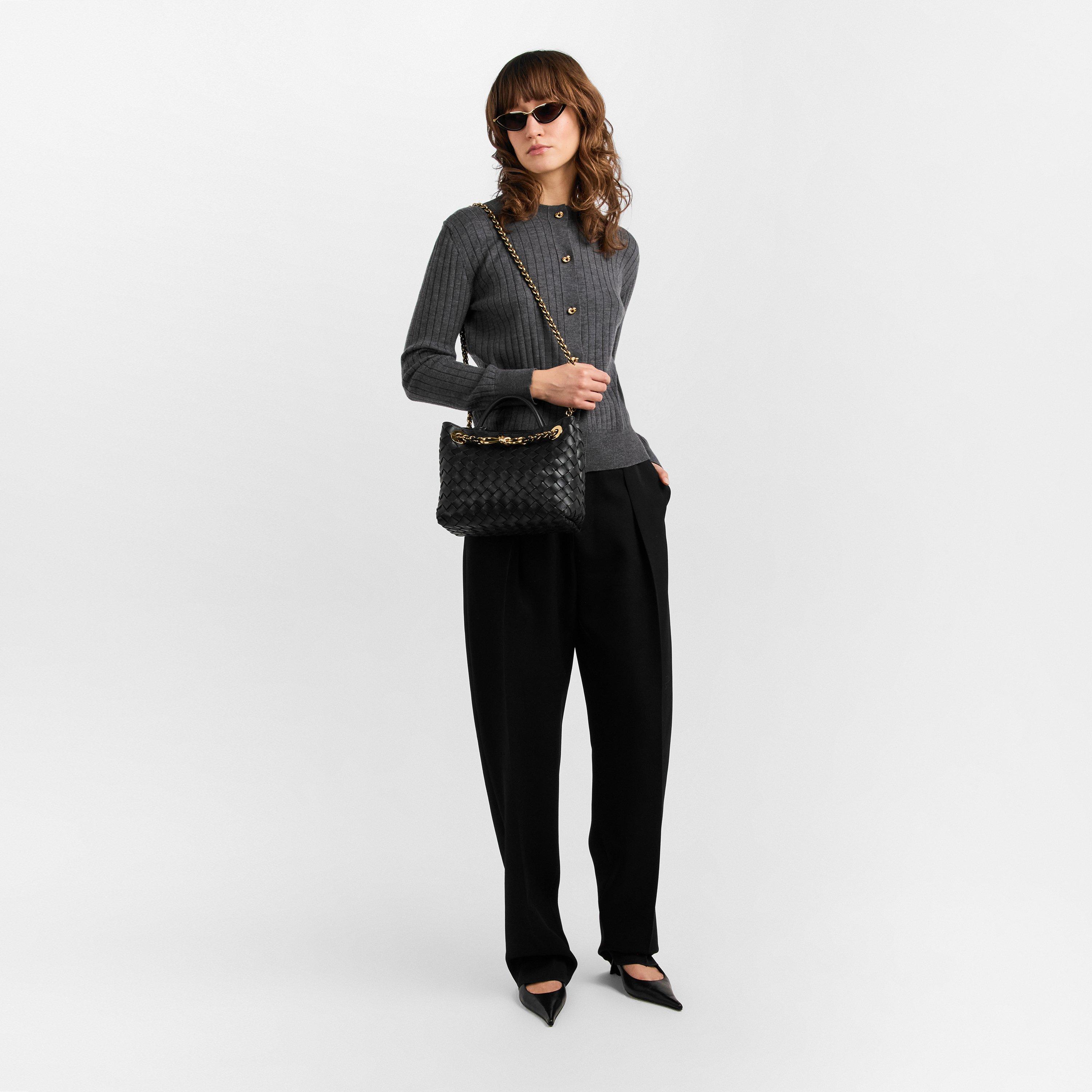 Black - Bottega Veneta - Small Andiamo With Chain - 6