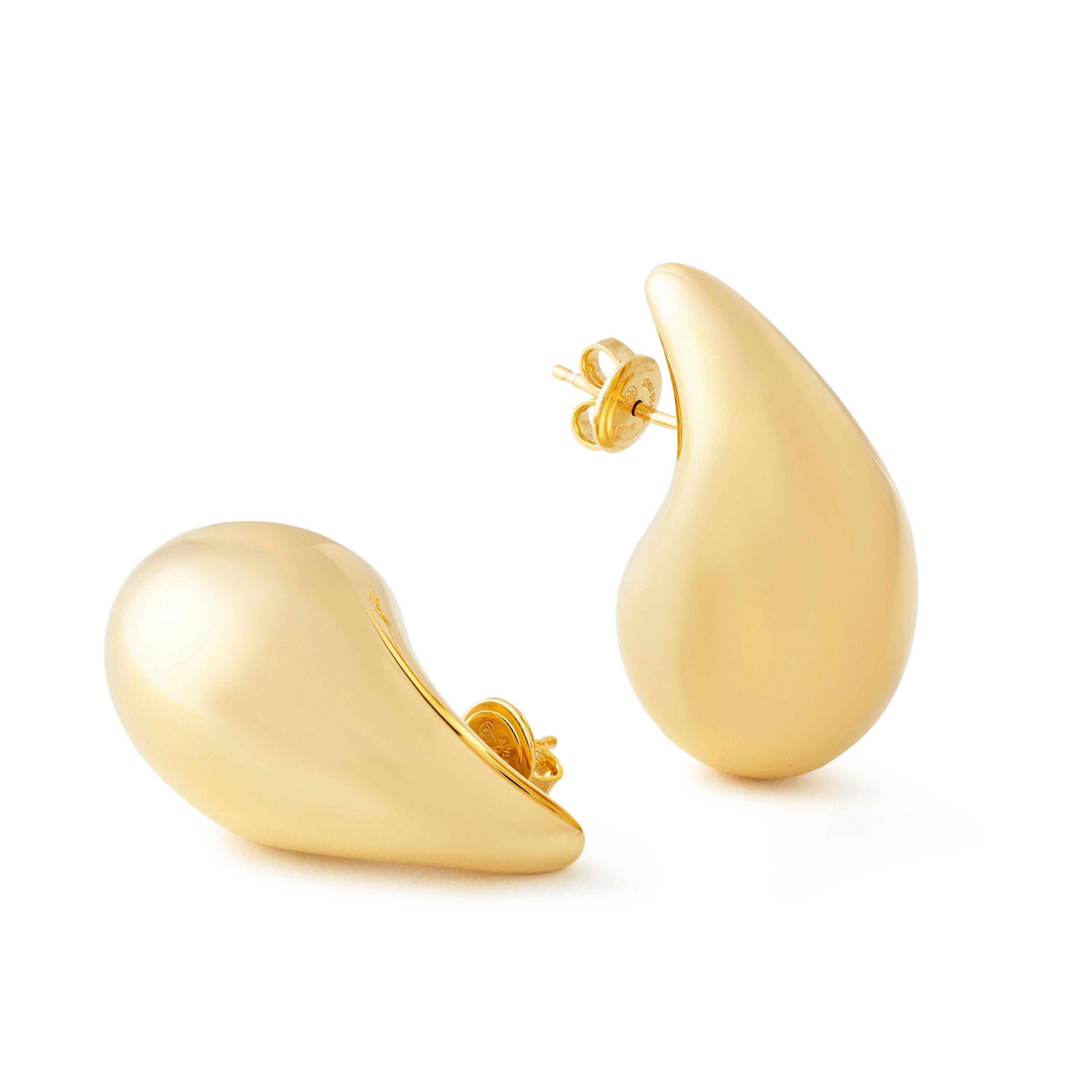 Gold - Bottega Veneta - Women's Small Drop Earrings - 4