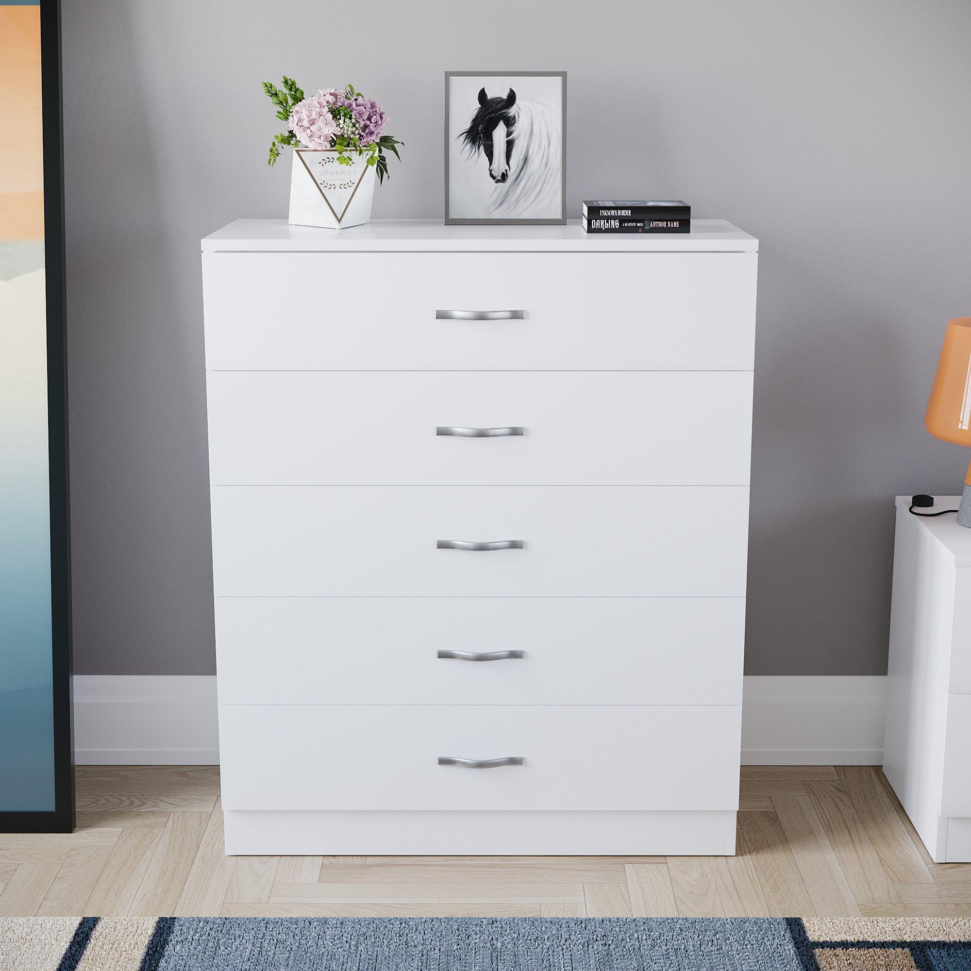 White - Lassic - Vida Designs Riano 5 Drawer Chest - 3