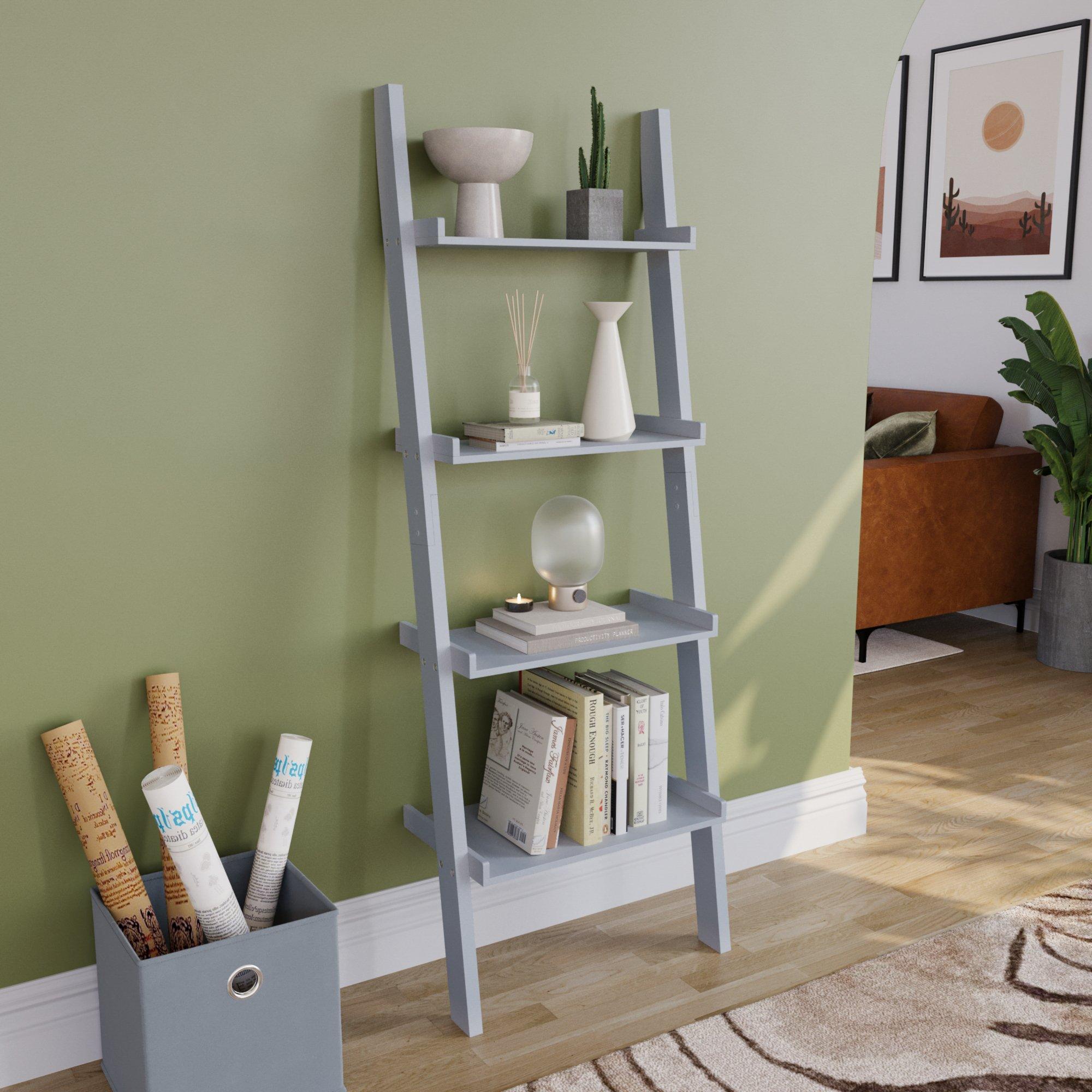 Lassic  Vida Designs York 4 Tier Ladder Bookcase - Grey - 4 Tier