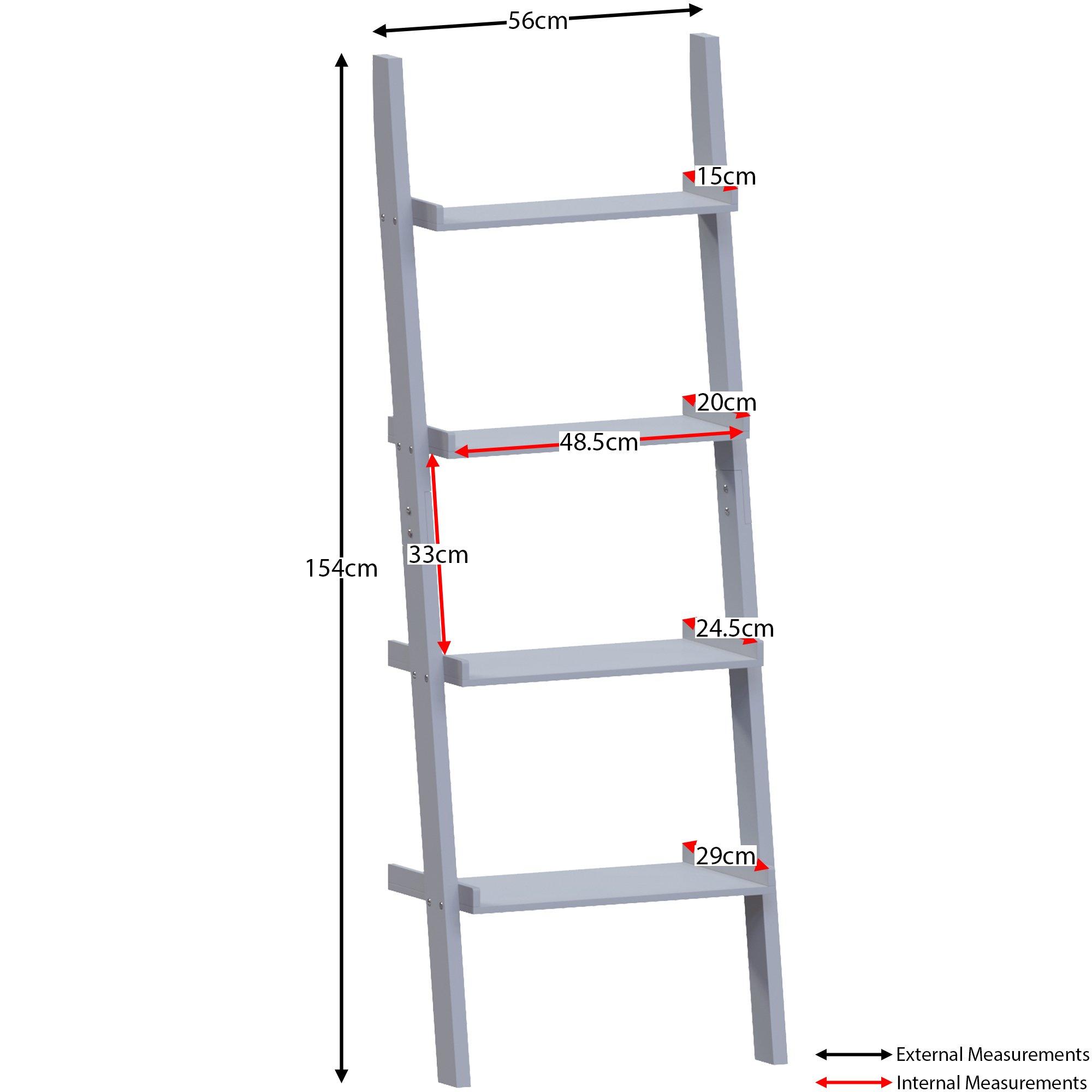 Grey - Lassic - Vida Designs York 4 Tier Ladder Bookcase - 2