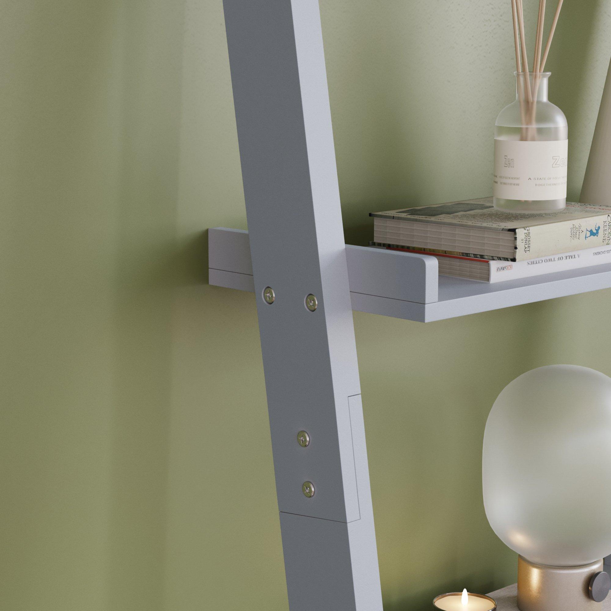Grey - Lassic - Vida Designs York 4 Tier Ladder Bookcase - 4