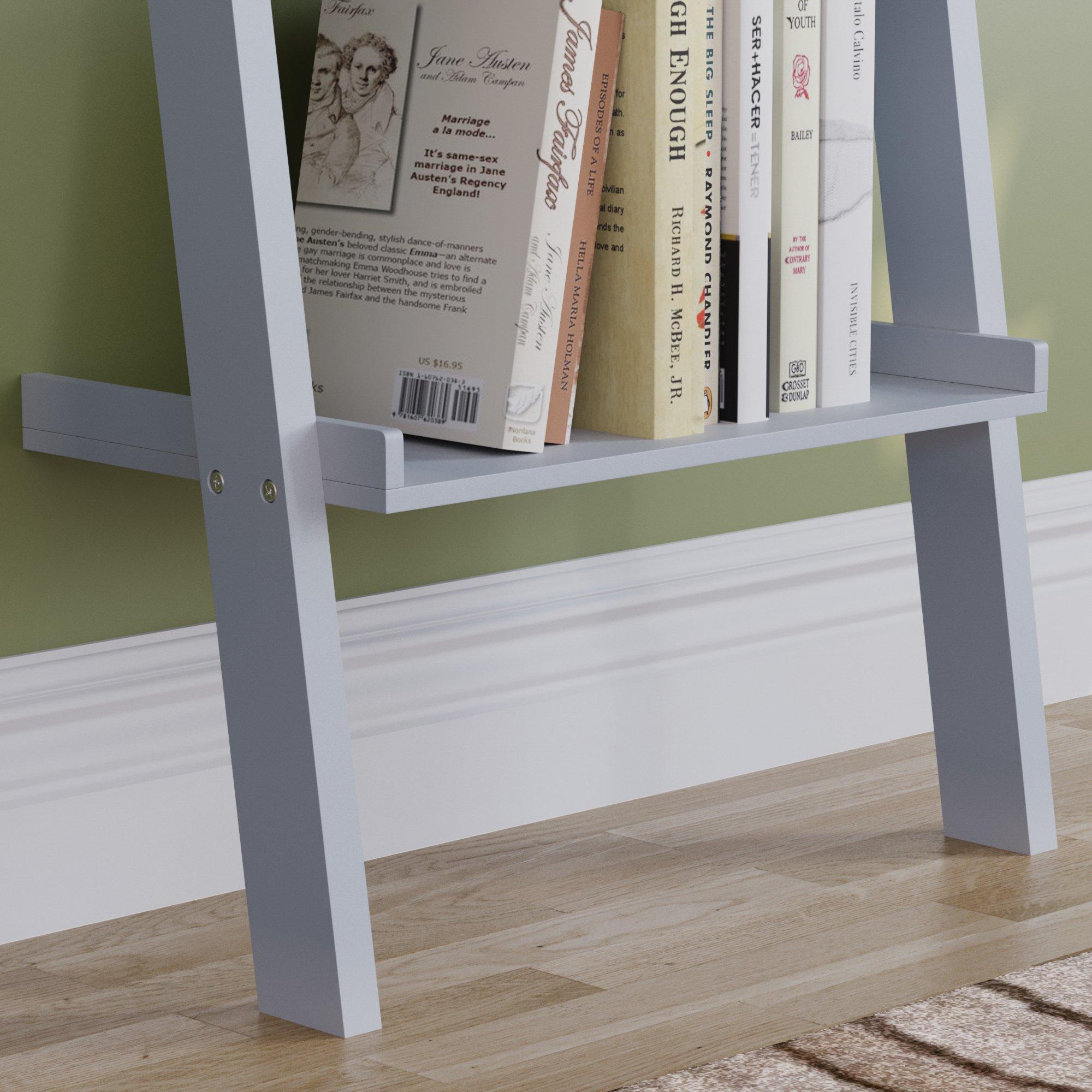 Grey - Lassic - Vida Designs York 4 Tier Ladder Bookcase - 5