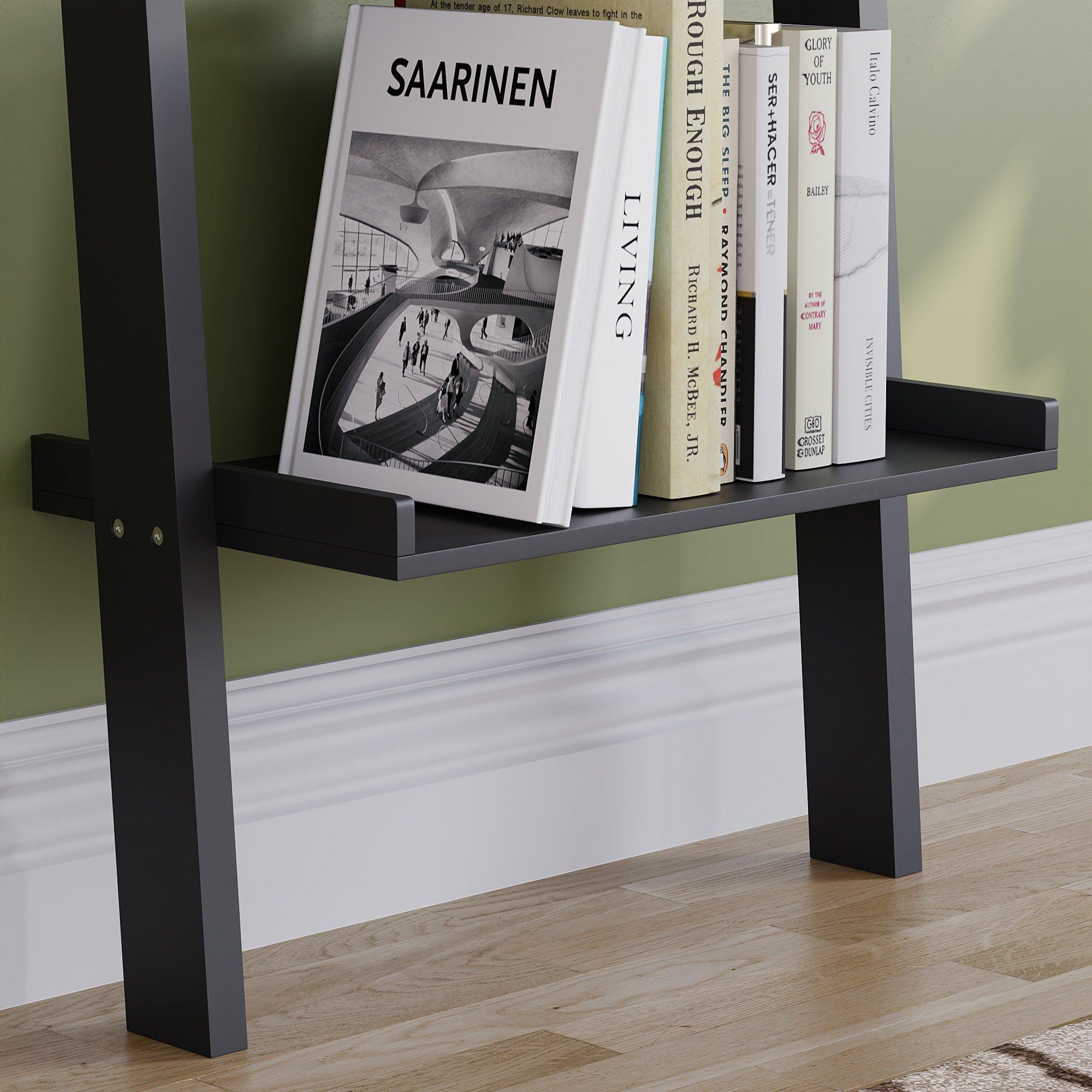 Black - Lassic - Vida Designs York 4 Tier Ladder Bookcase - 5