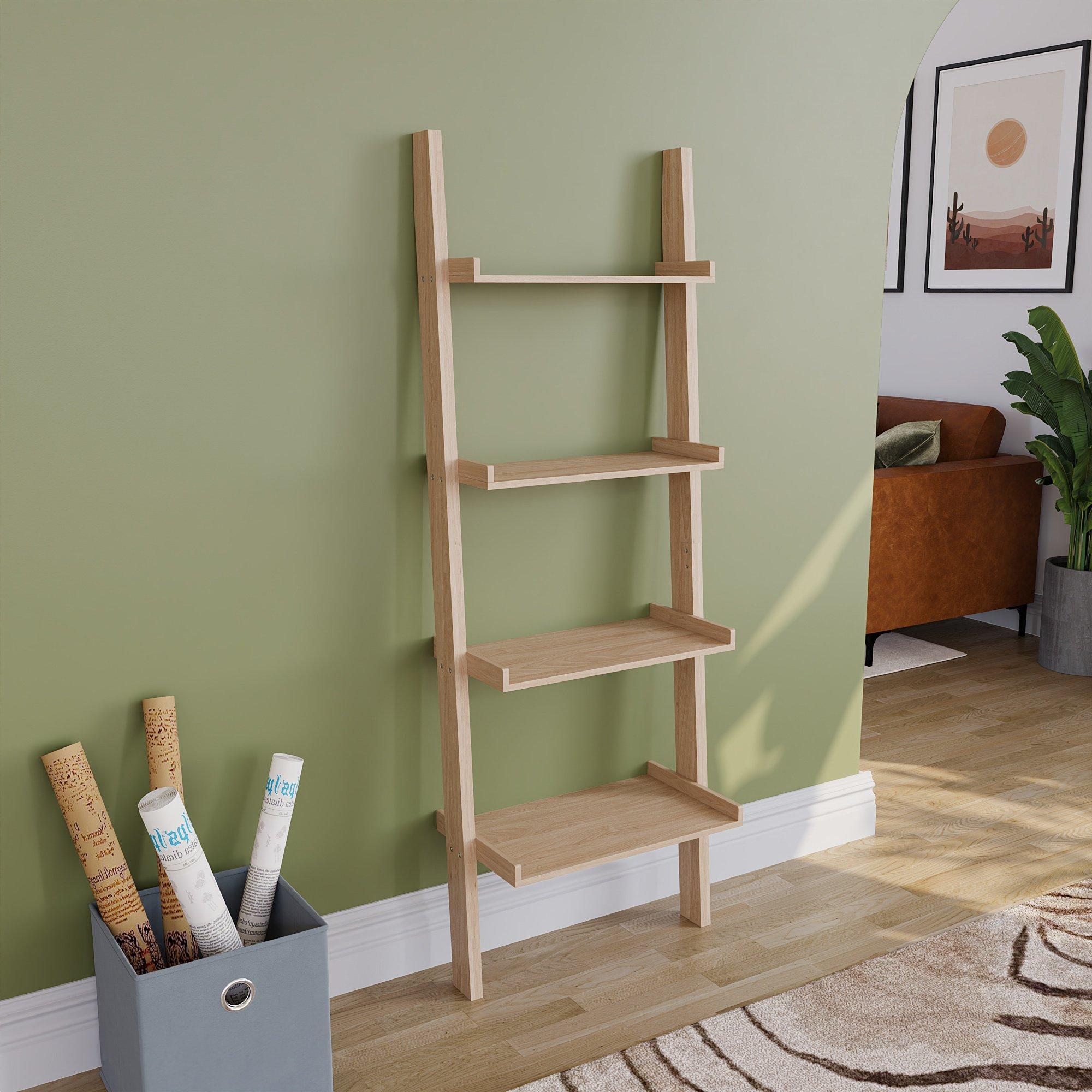 Pine - Lassic - Vida Designs York 4 Tier Ladder Bookcase - 7