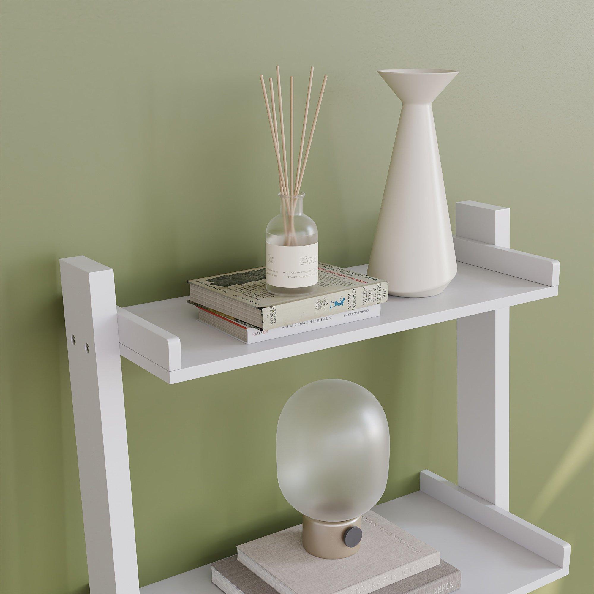 White - Lassic - Vida Designs York 3 Tier Ladder Bookcase - 5