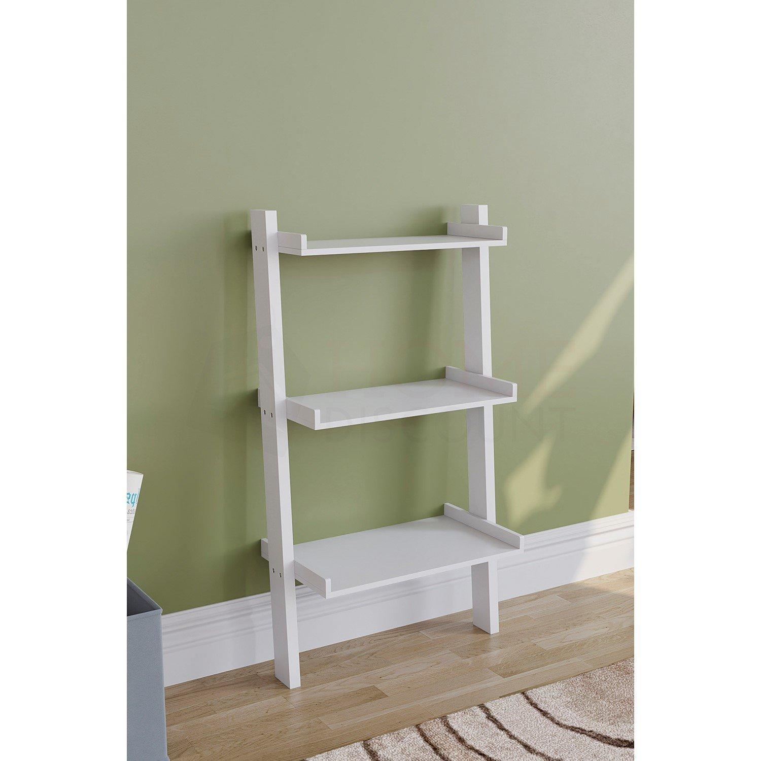 White - Lassic - Vida Designs York 3 Tier Ladder Bookcase - 6