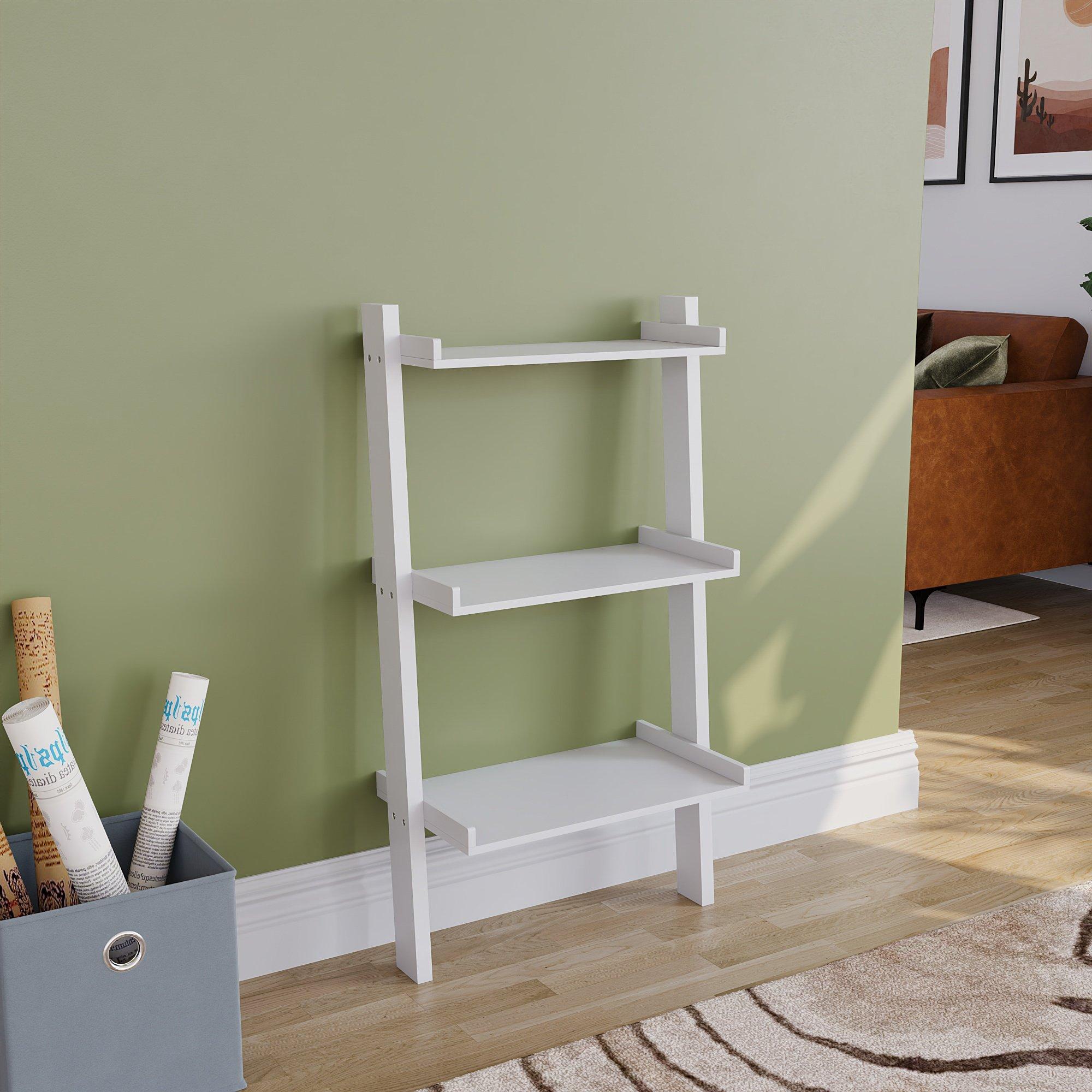 White - Lassic - Vida Designs York 3 Tier Ladder Bookcase - 7
