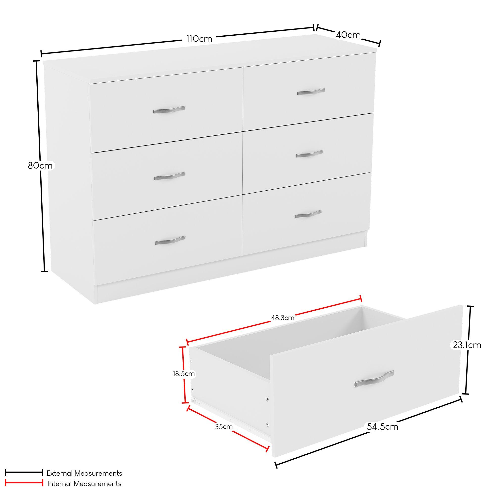 White - Lassic - Vida Designs Riano 6 Drawer Chest - 2