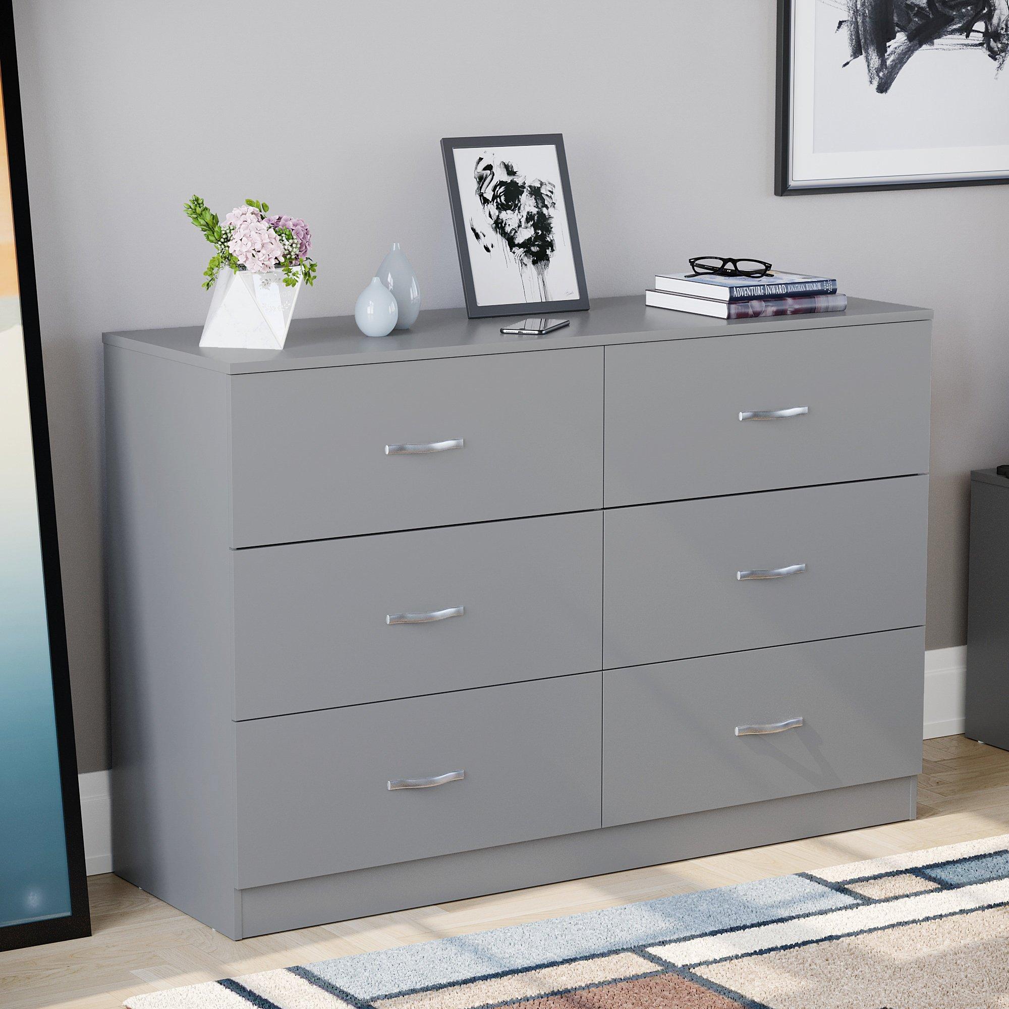 Lassic  Vida Designs Riano 6 Drawer Chest - Grey - 6 Drawers