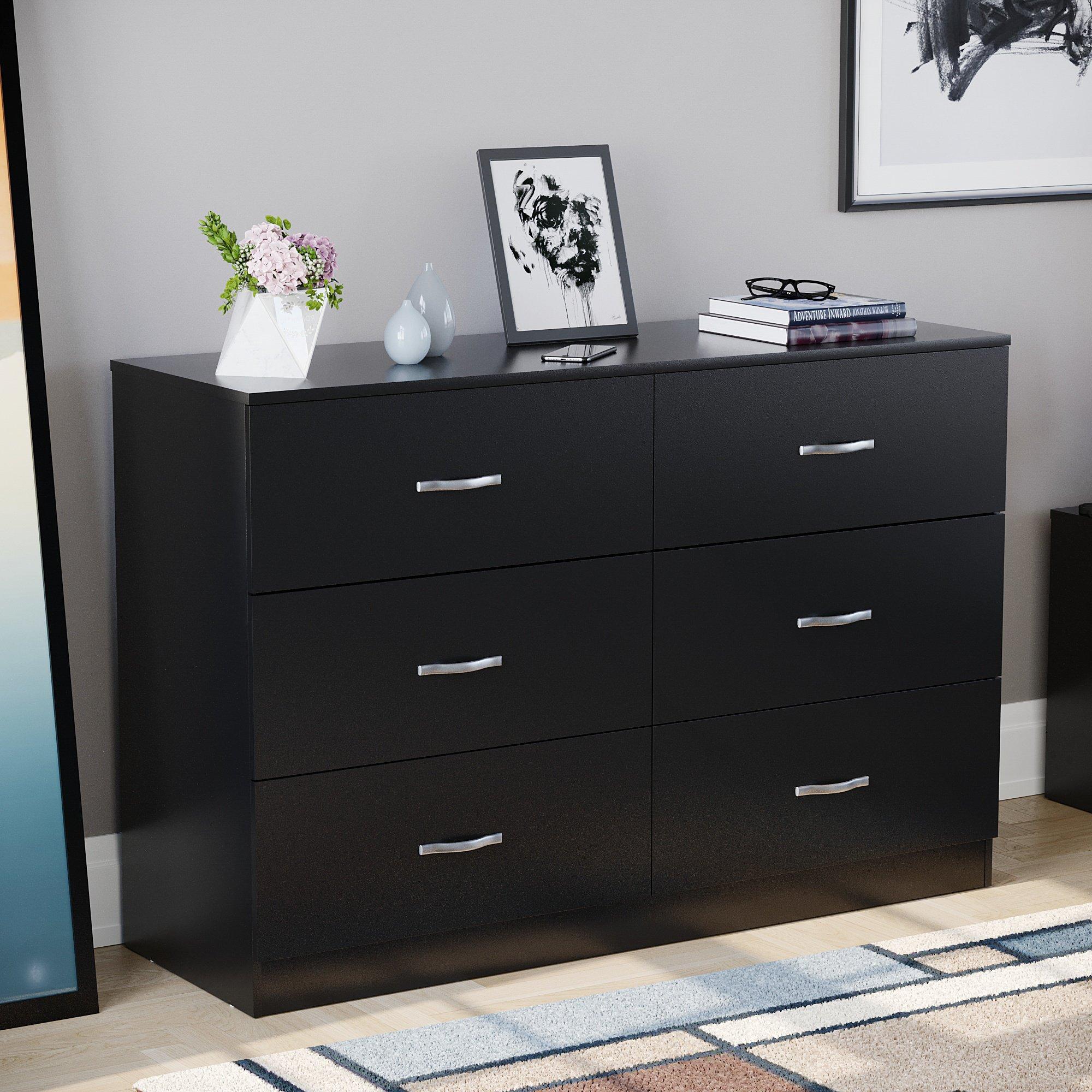 Lassic  Vida Designs Riano 6 Drawer Chest - Black - 6 Drawers