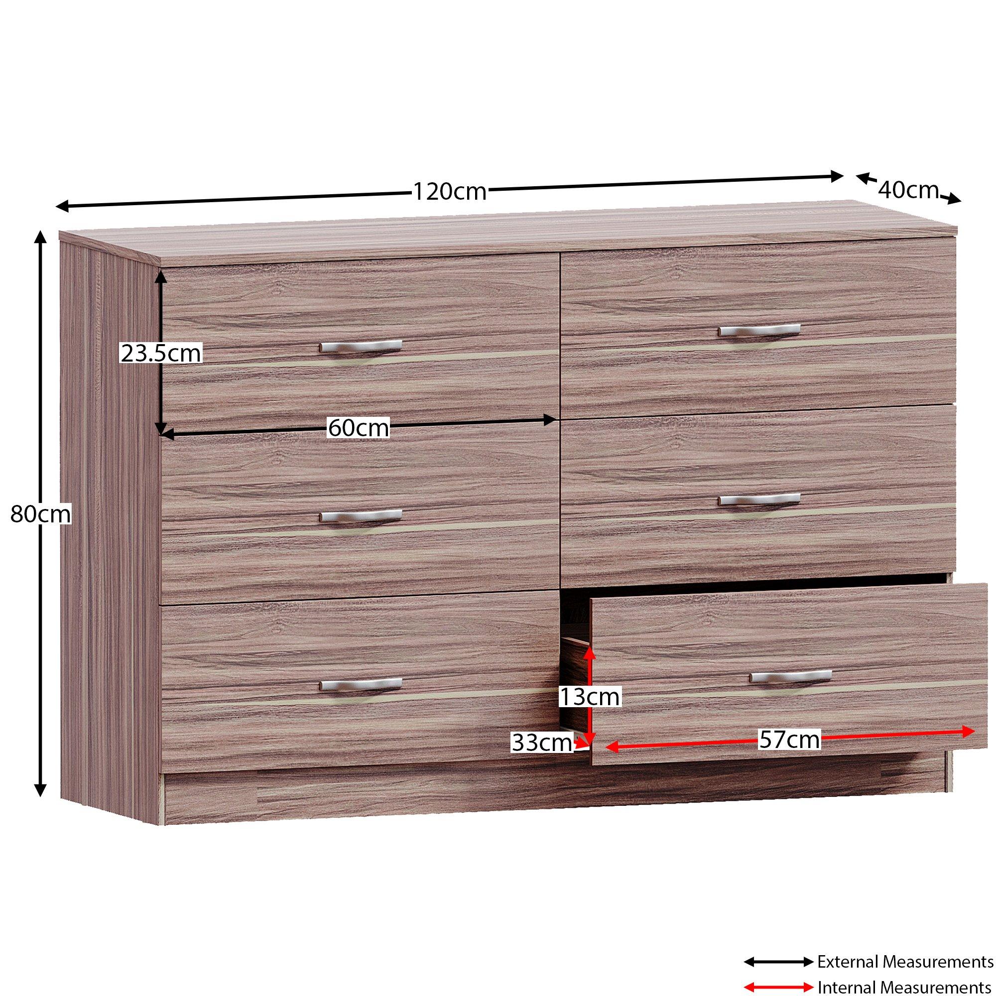 Walnut - Lassic - Vida Designs Riano 6 Drawer Chest - 2