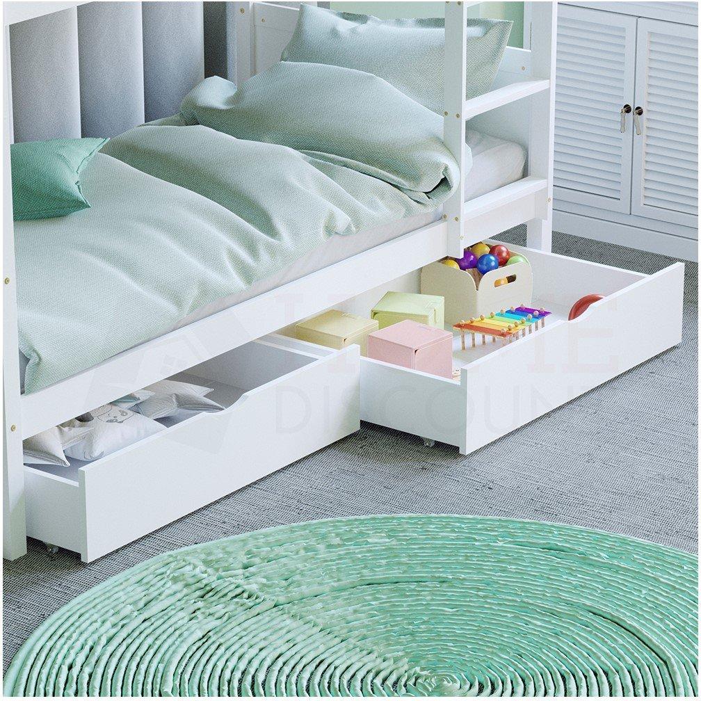White - Lassic - Junior Vida Libra Wooden Underbed Drawers - 1