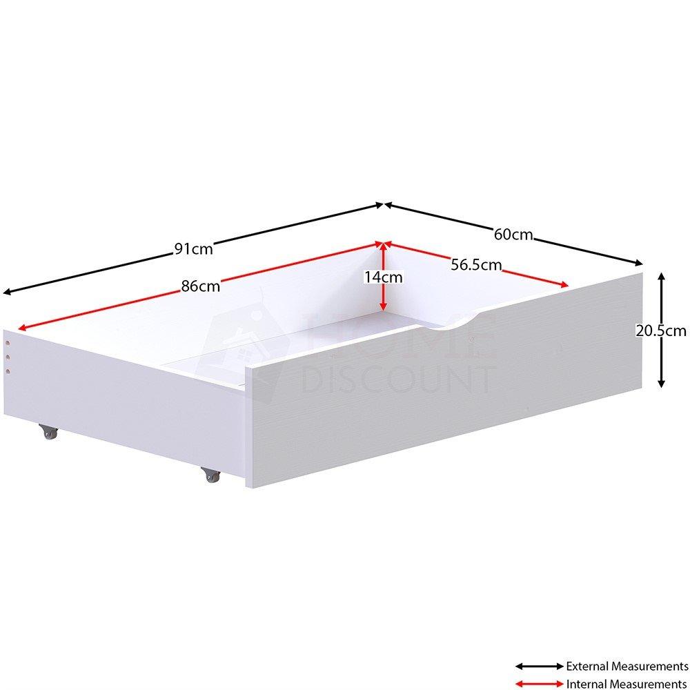 White - Lassic - Junior Vida Libra Wooden Underbed Drawers - 2