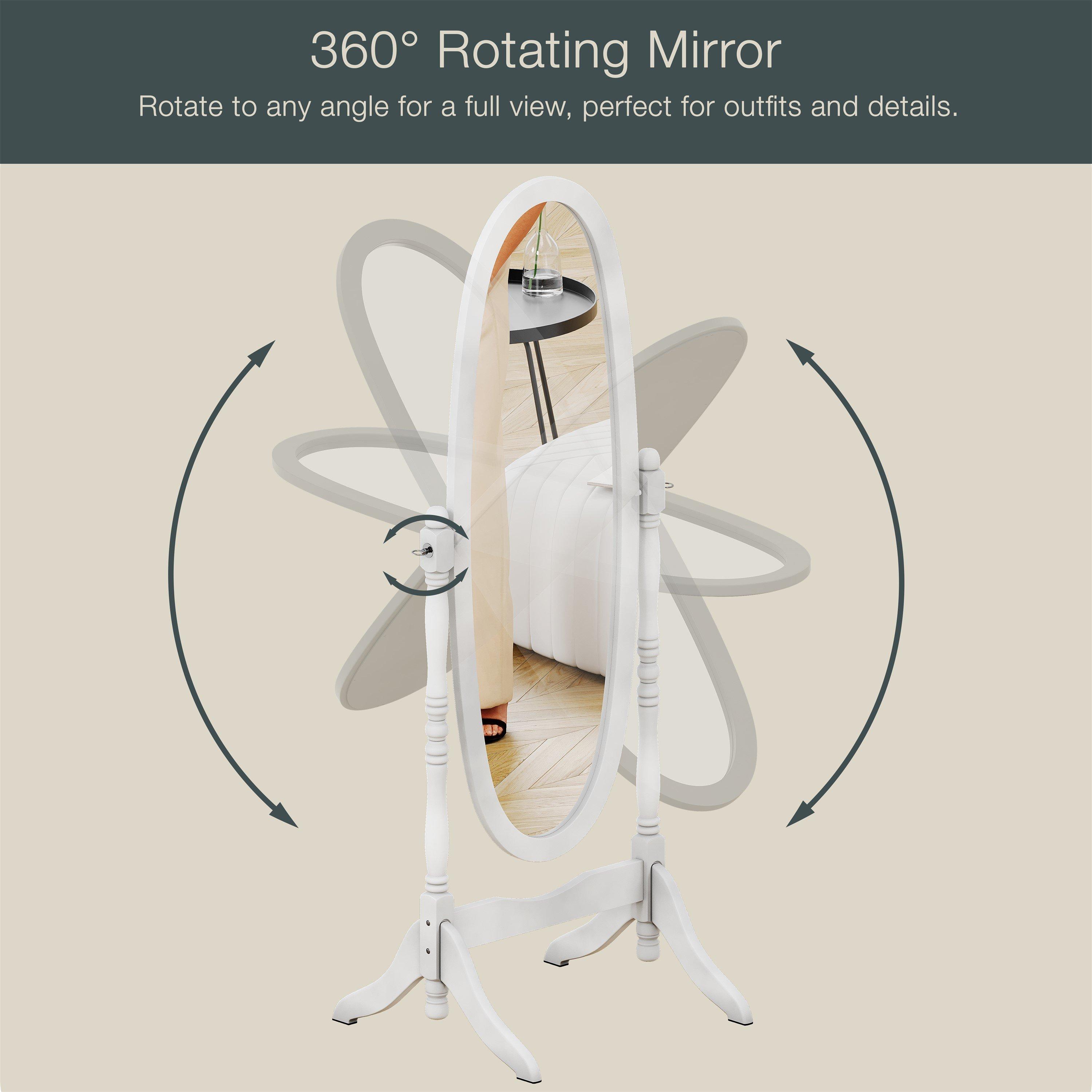 White - Lassic - Vida Designs Nishano Oval Cheval Mirror - 2