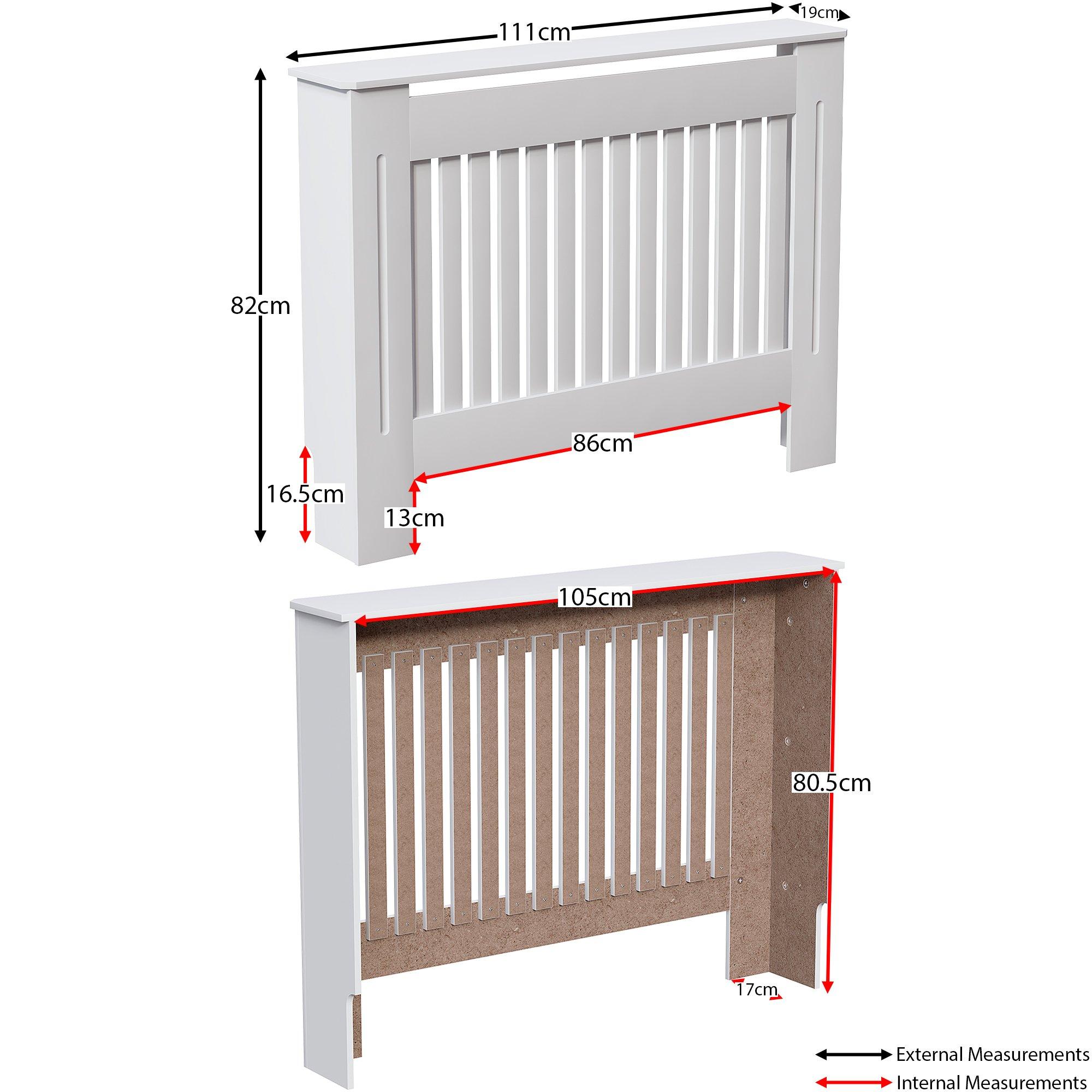 White - Lassic - Vida Designs Chelsea Radiator Cover, Medium - 2