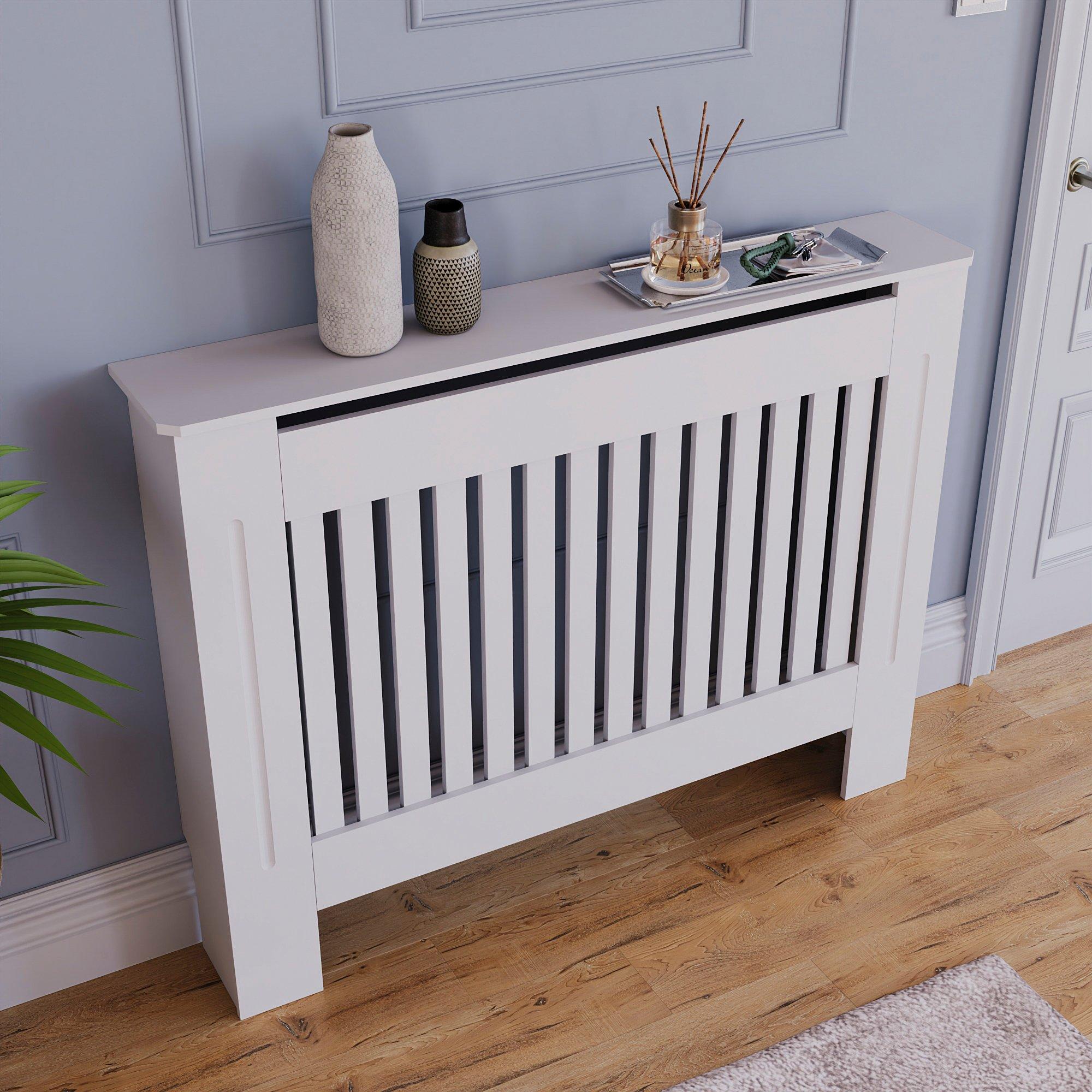 White - Lassic - Vida Designs Chelsea Radiator Cover, Medium - 4