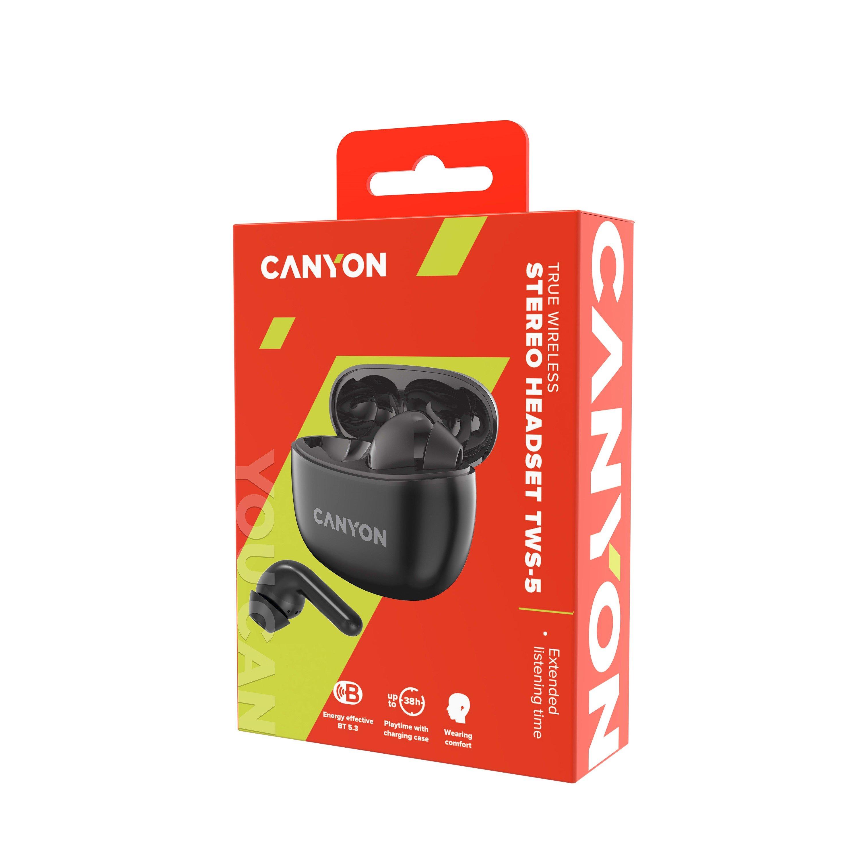Merchandise - Canyon - True Wireless Headset TWS-5 Black - 5