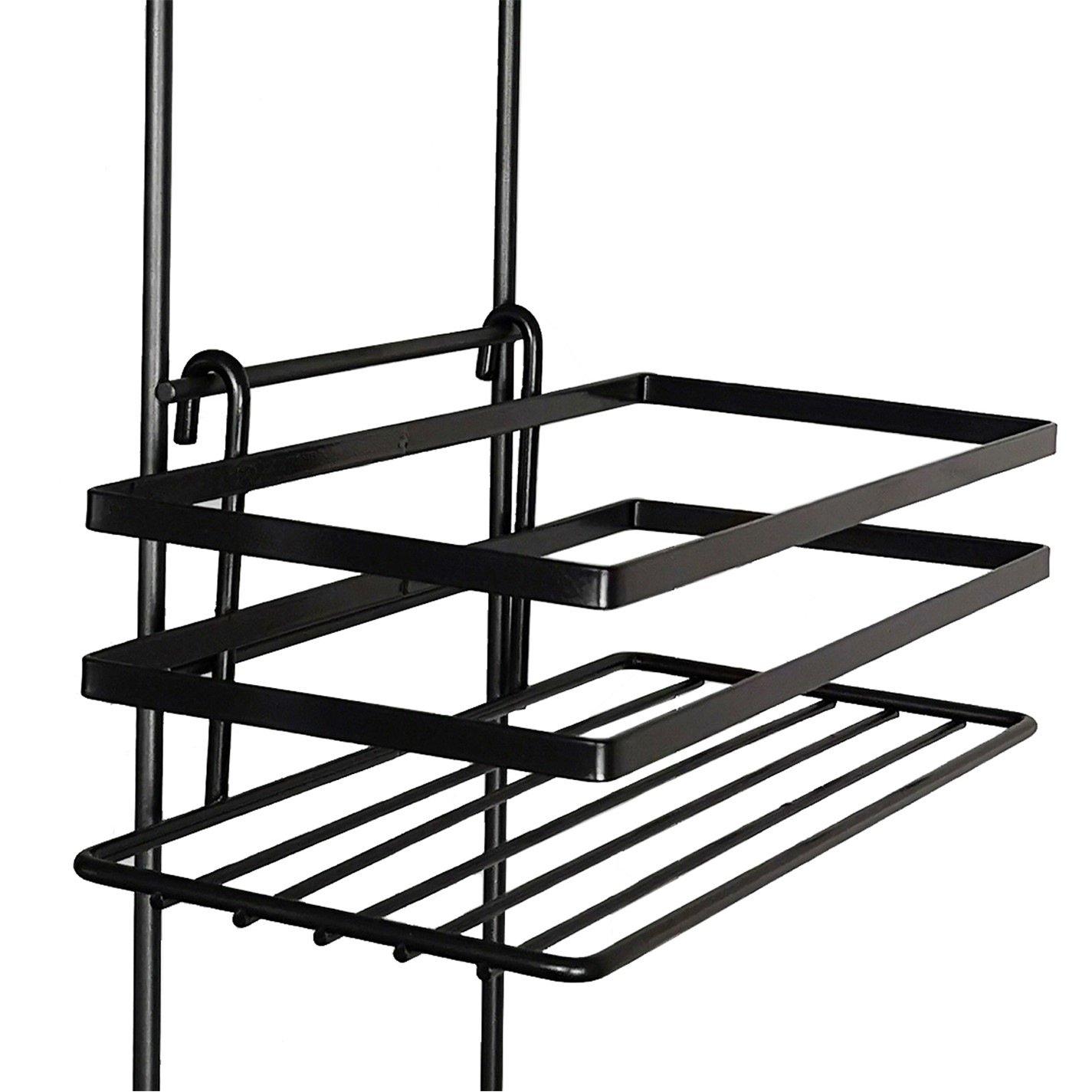 Black - Homelife - 3 Tier Non Rust Hanging Shower Caddy Black - 5
