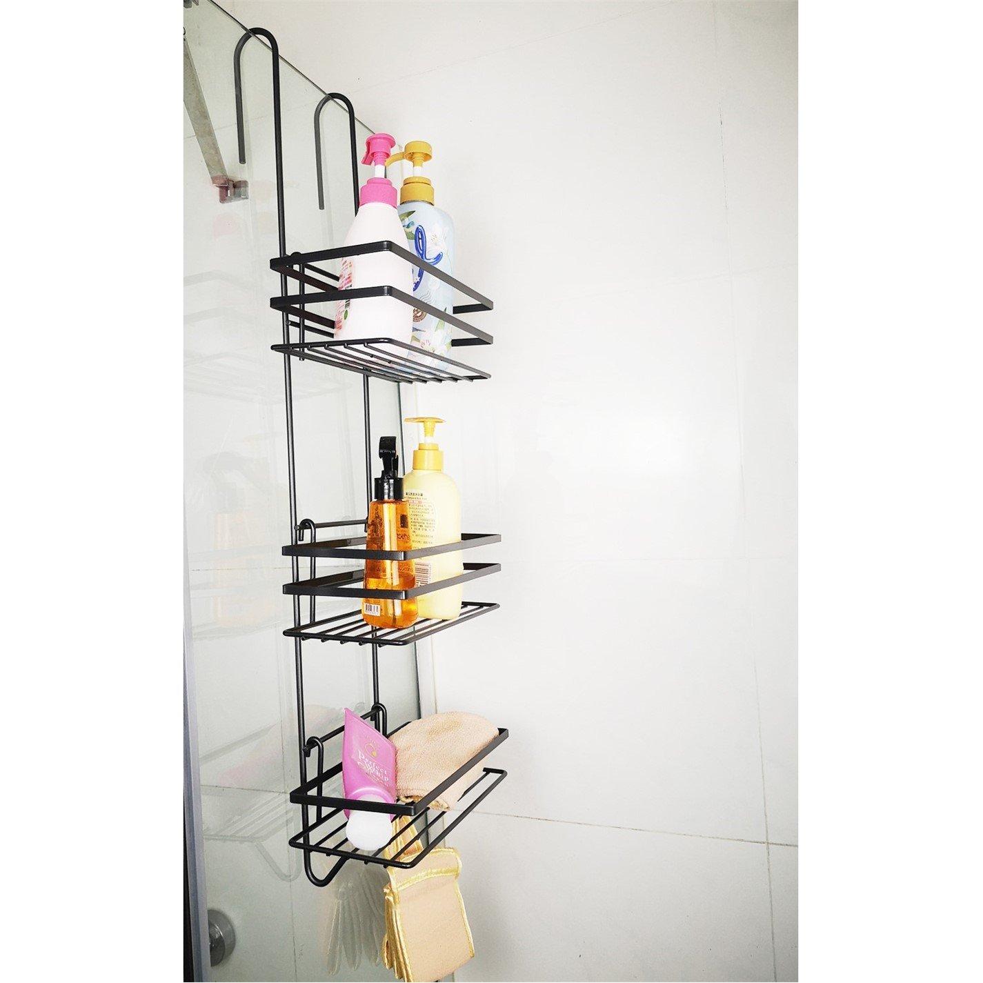 Black - Homelife - 3 Tier Non Rust Hanging Shower Caddy Black - 6