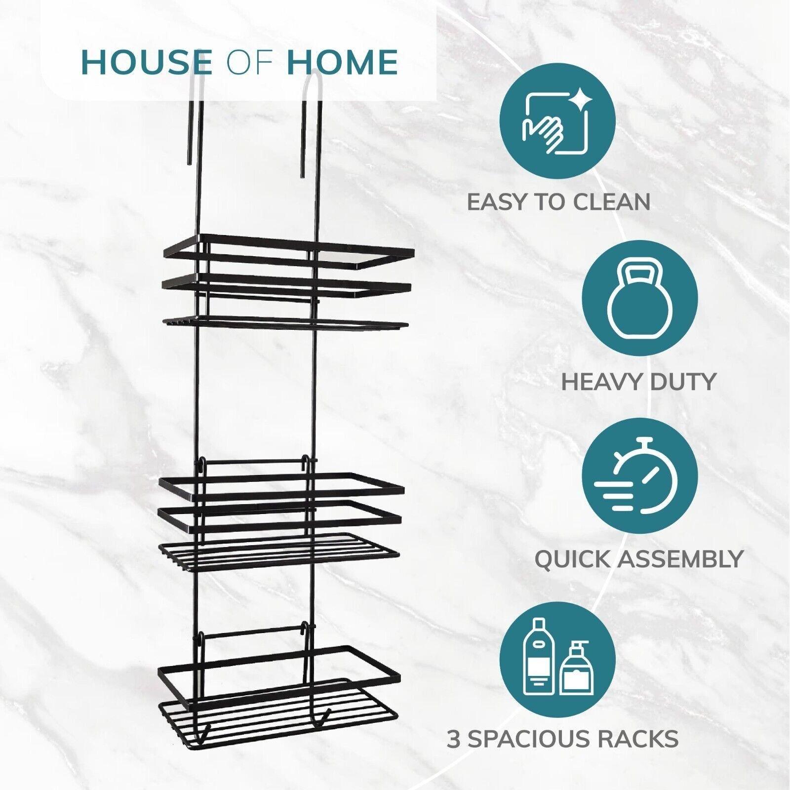 Black - Homelife - 3 Tier Non Rust Hanging Shower Caddy Black - 9